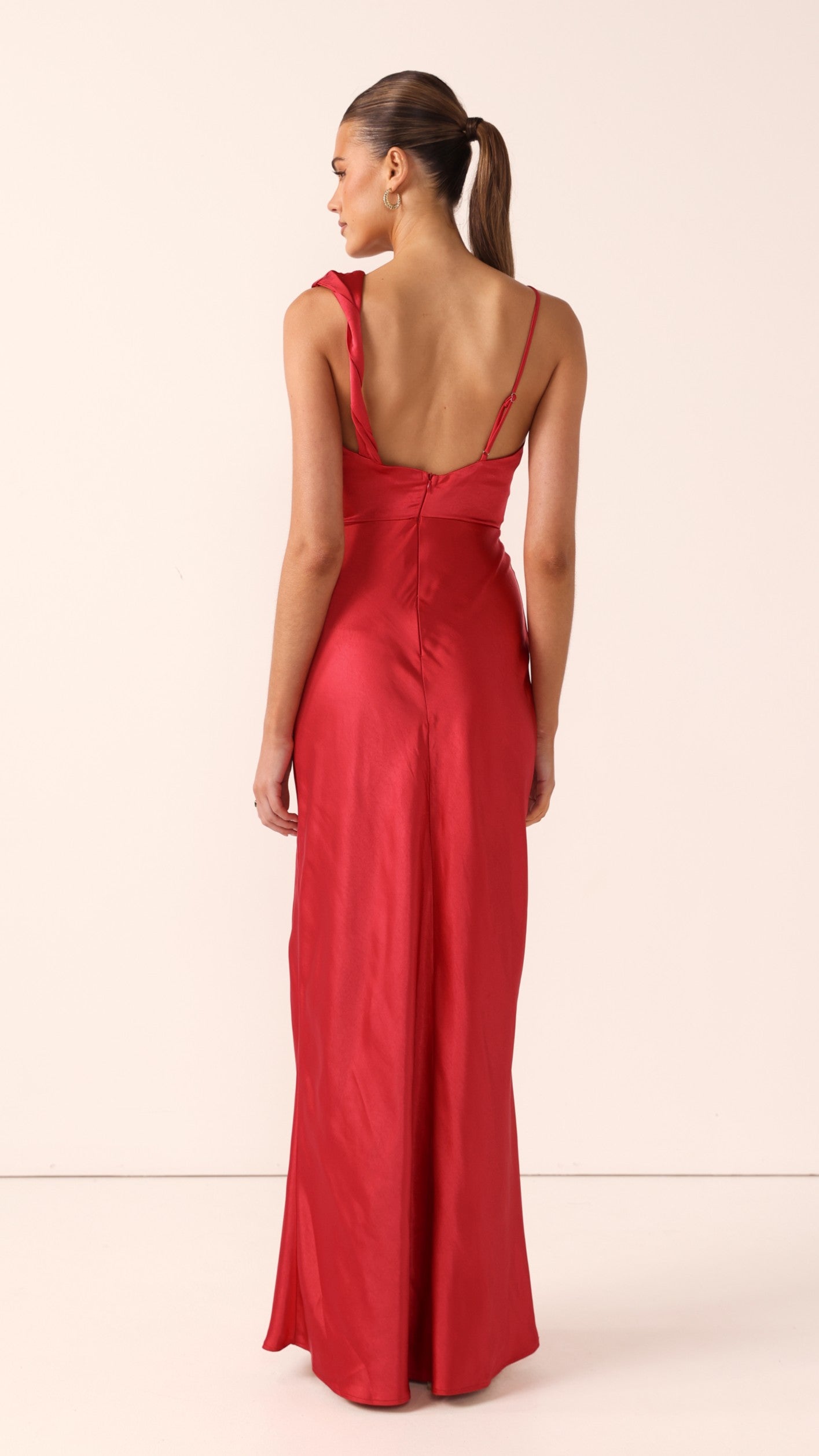 Iris Asymmetrical Maxi Dress - Red - Billy J