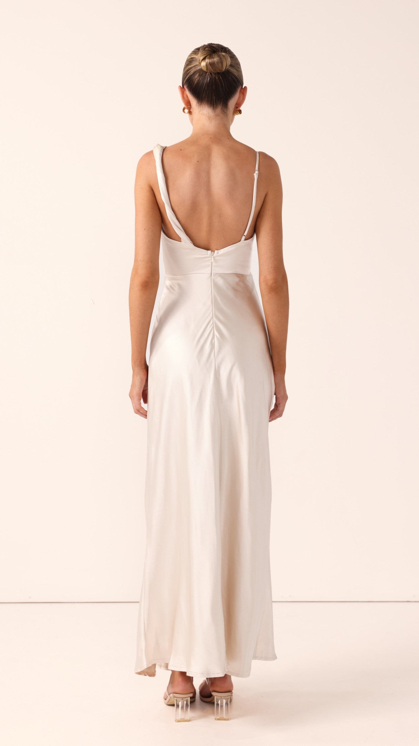 Iris Asymmetrical Maxi Dress - Champagne - Billy J