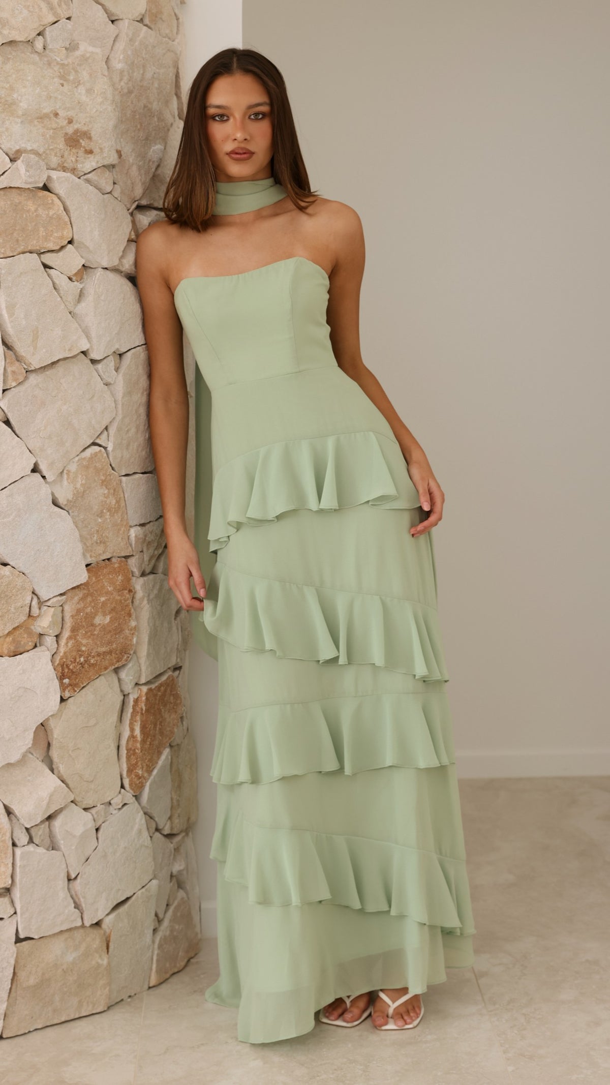 Flora Maxi Dress - Sage - Billy J