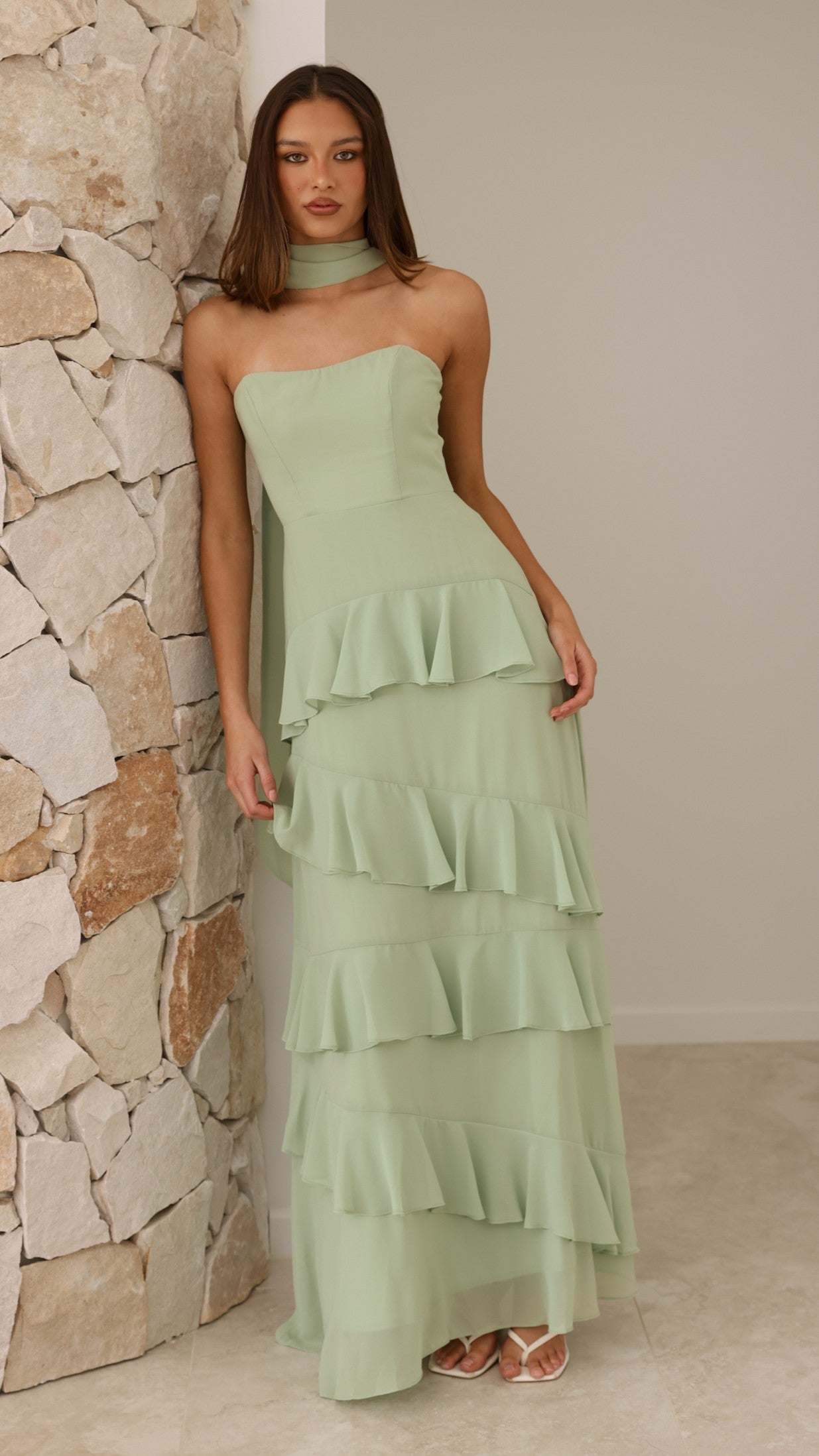 Flora Maxi Dress - Sage - Billy J