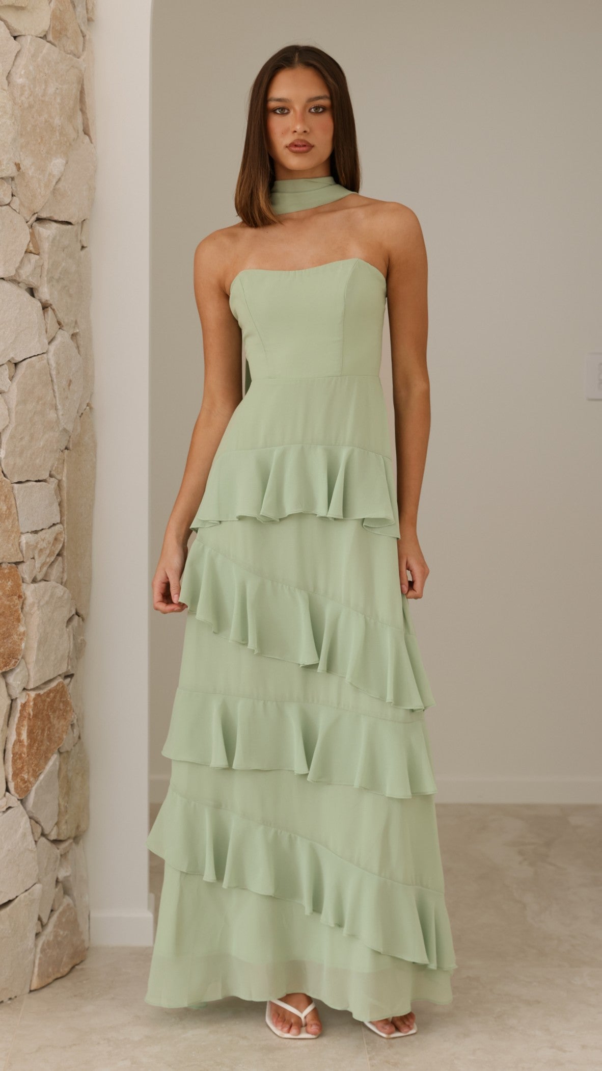 Flora Maxi Dress - Sage - Billy J