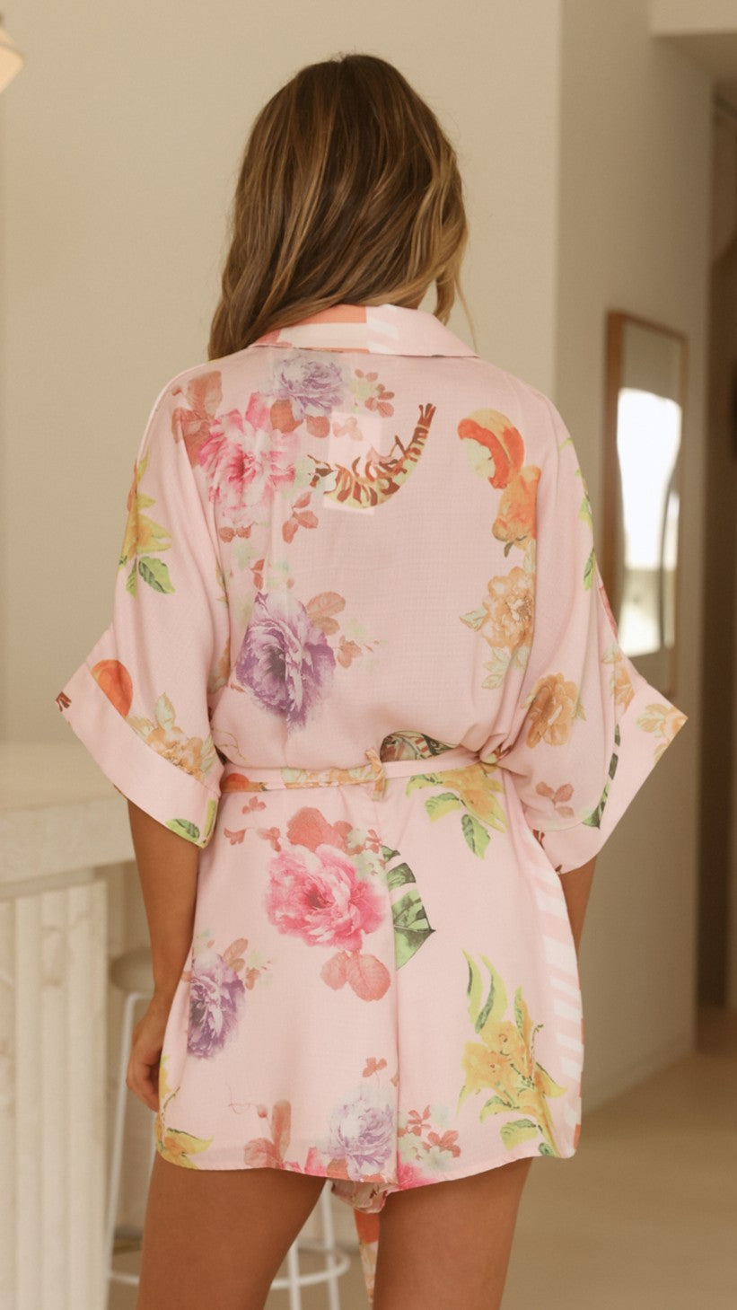Carmen Playsuit - Pink Floral - Billy J