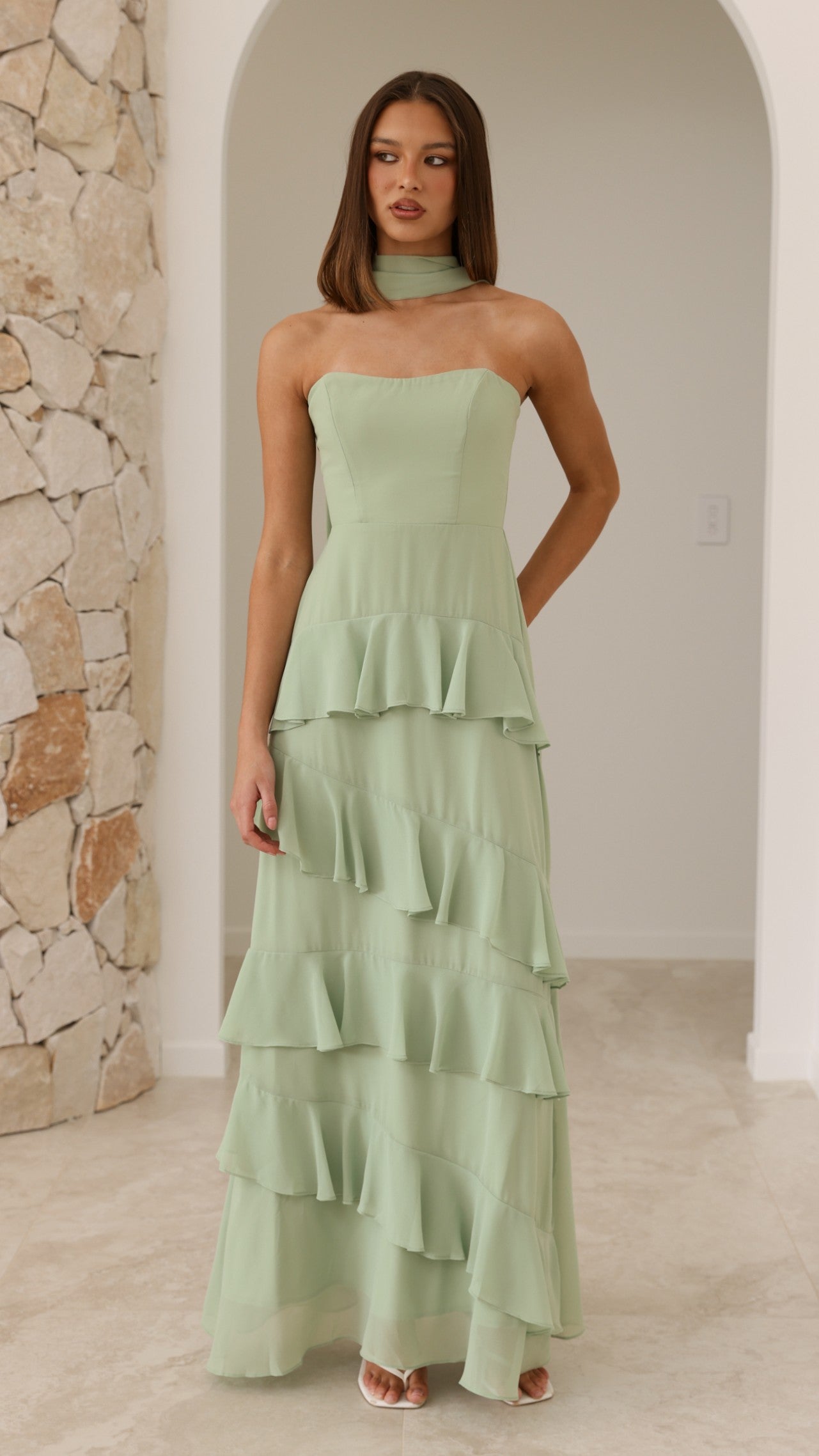 Flora Maxi Dress - Sage - Billy J