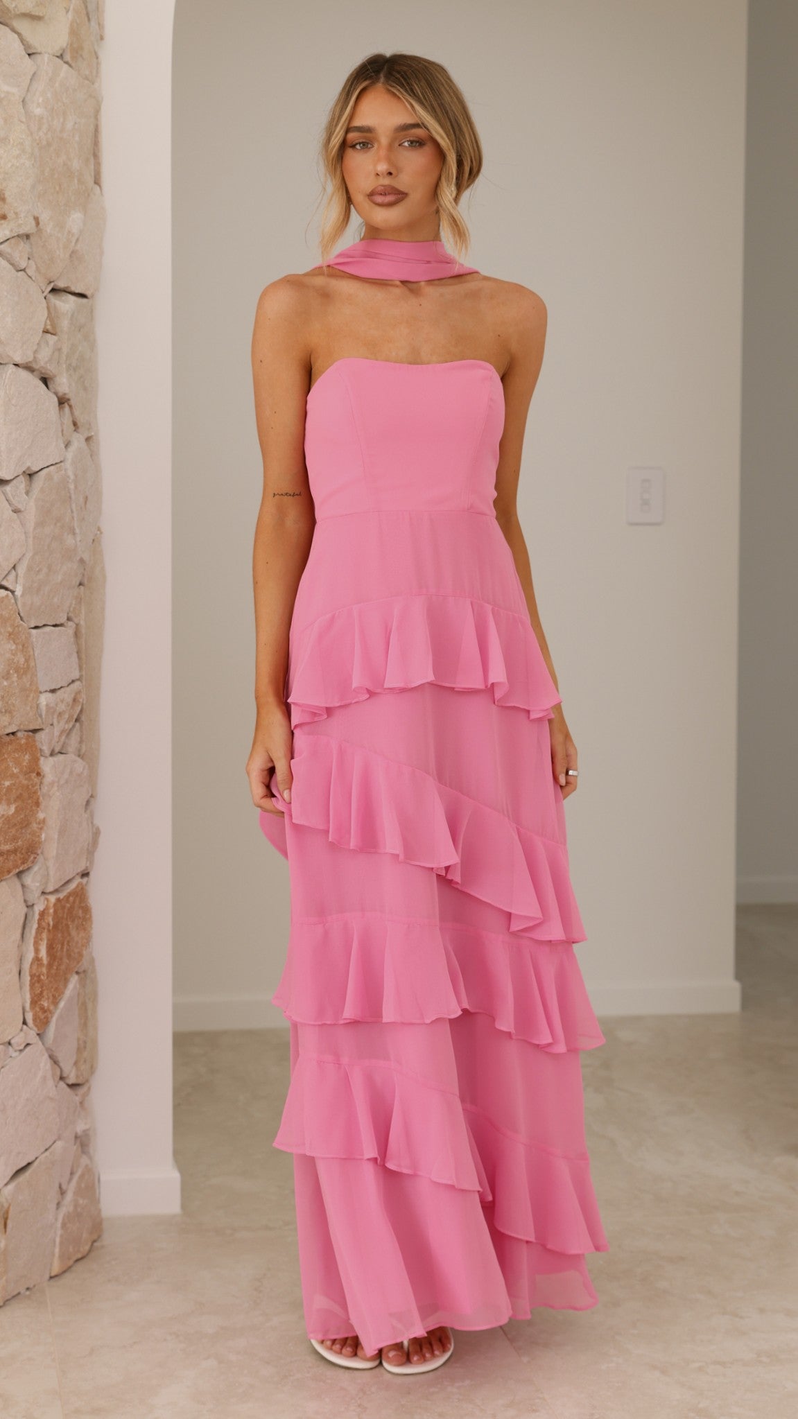 Flora Maxi Dress - Pink - Billy J