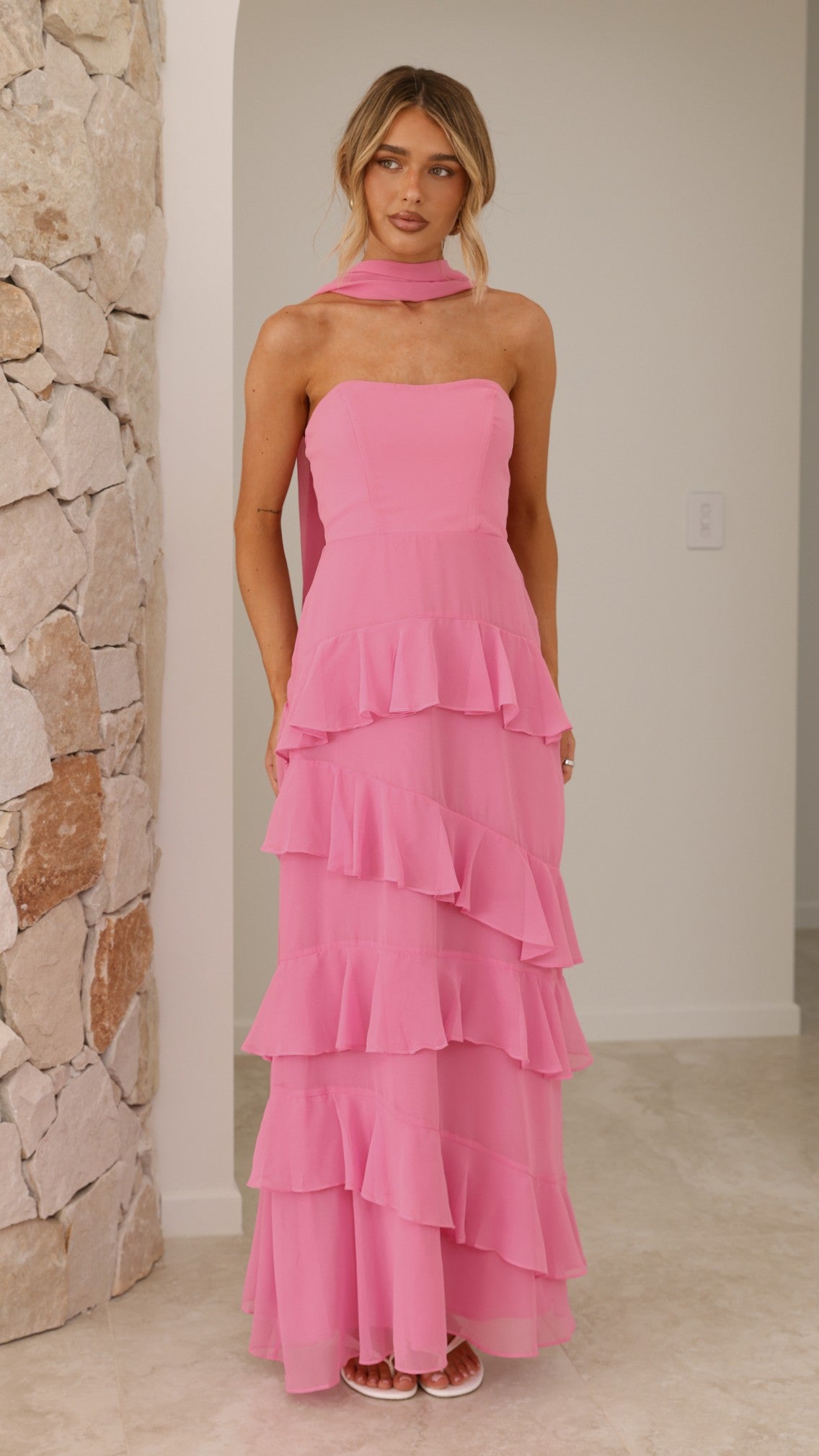 Flora Maxi Dress - Pink - Billy J