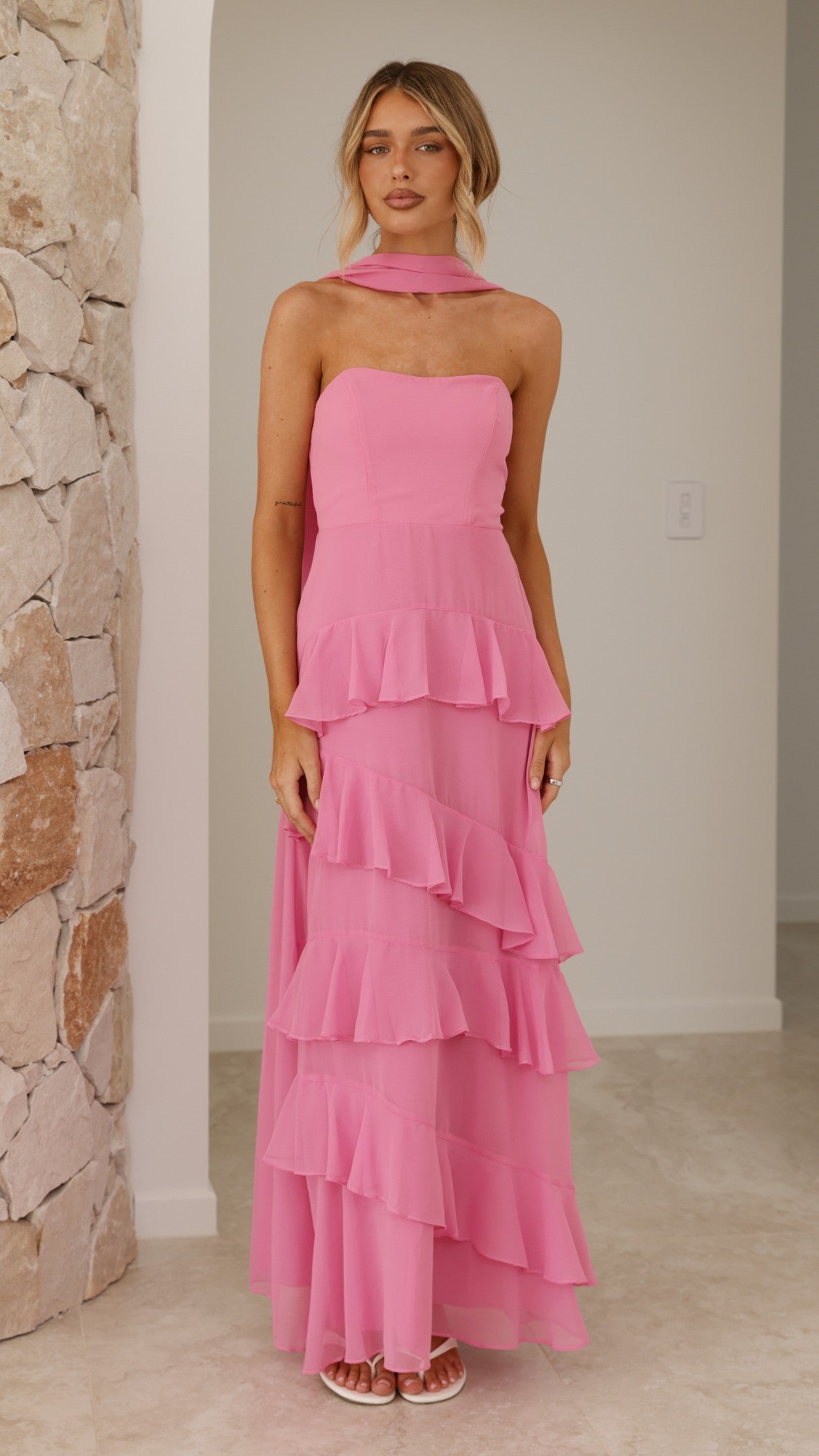 Flora Maxi Dress - Pink - Billy J