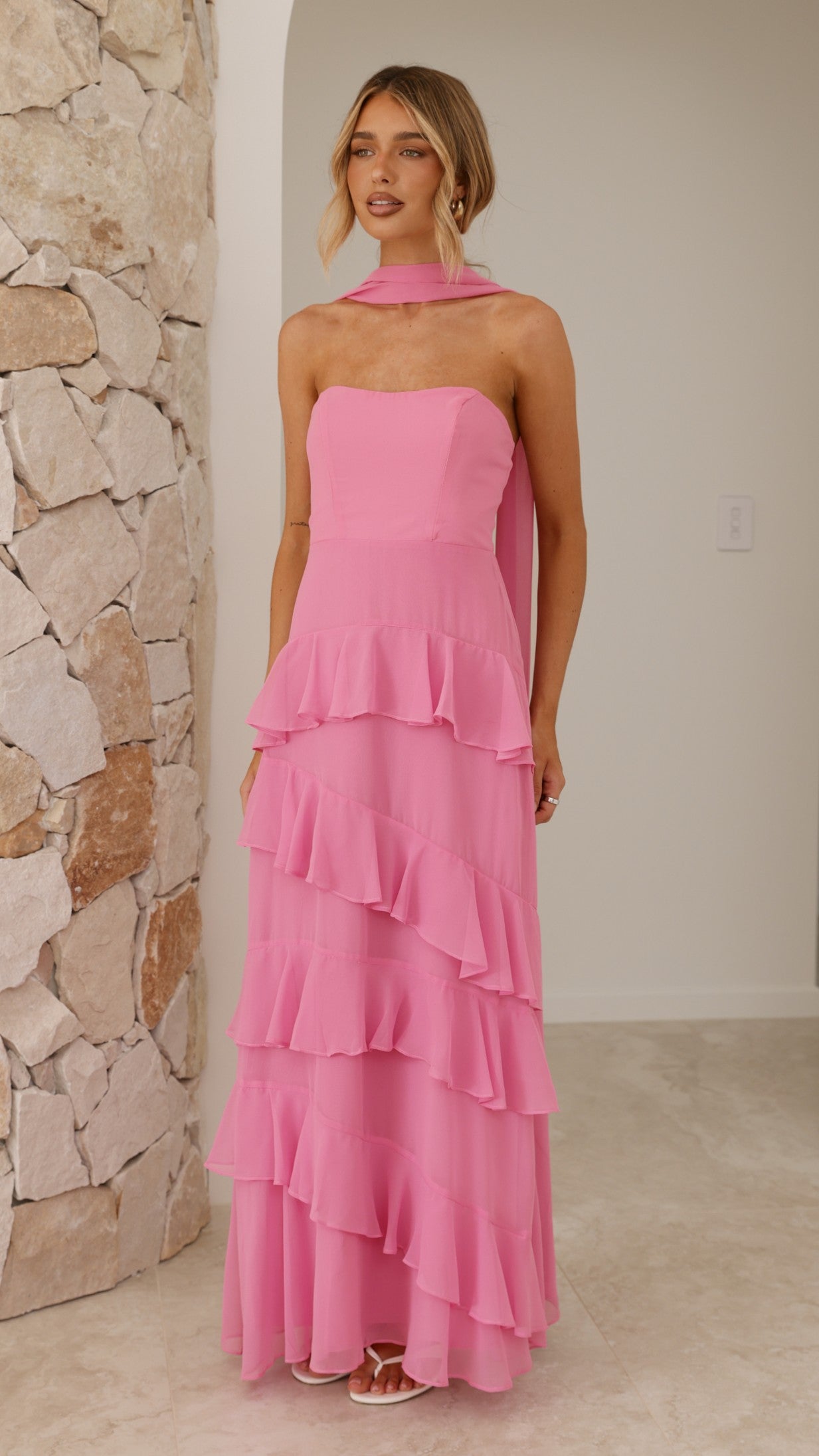 Flora Maxi Dress - Pink - Billy J