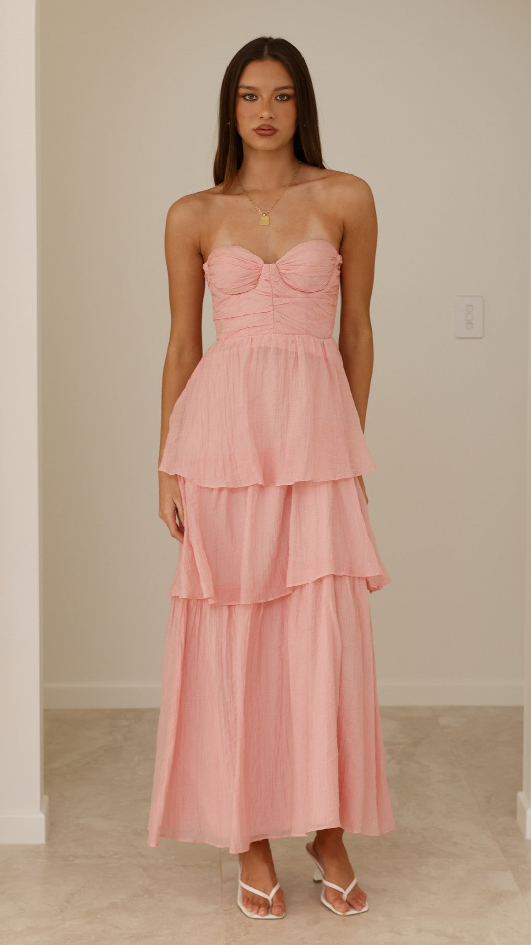 Florence Strapless Maxi Dress - Pink - Billy J