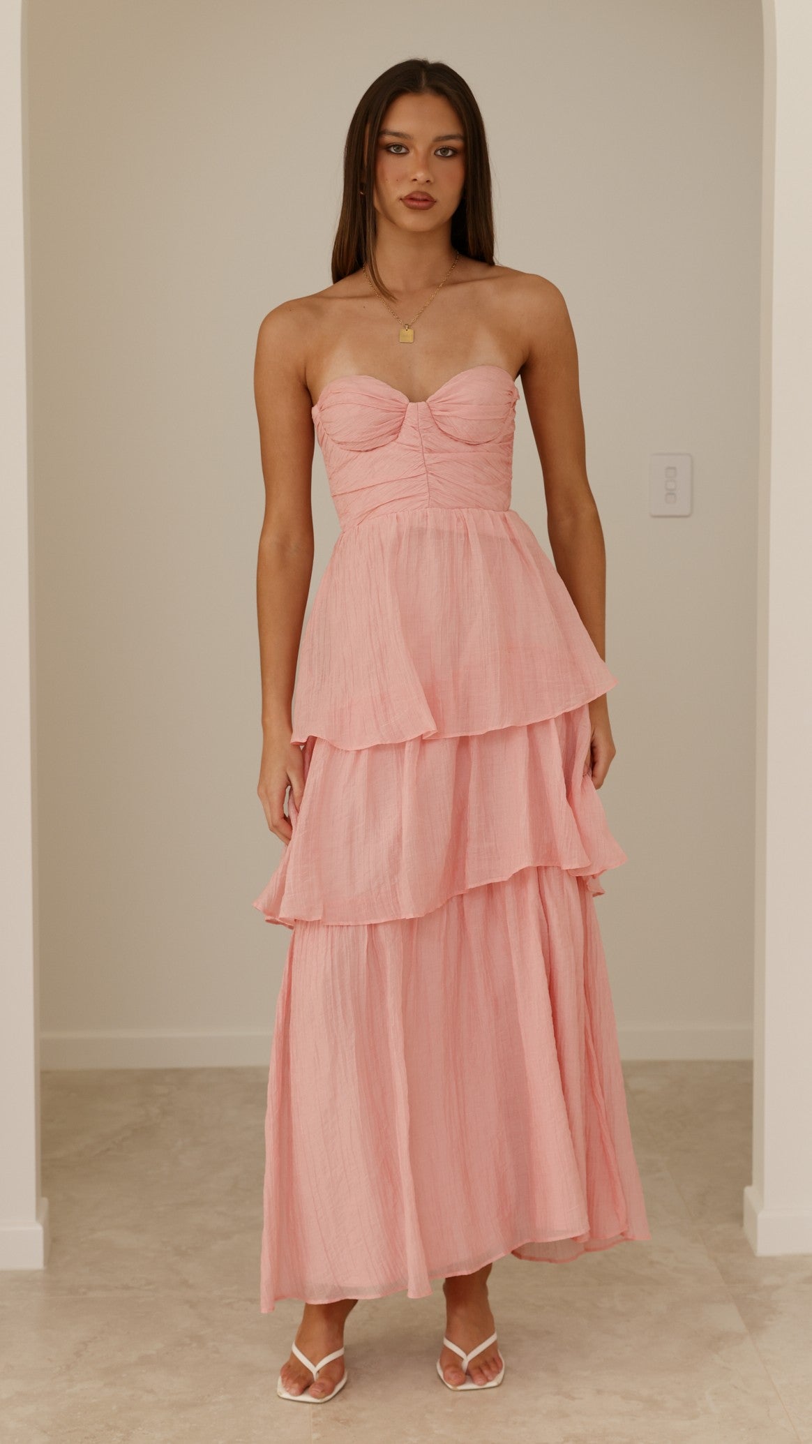 Florence Strapless Maxi Dress - Pink - Billy J