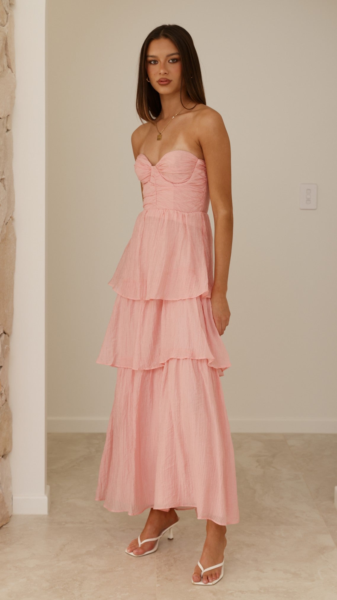 Florence Strapless Maxi Dress - Pink - Billy J