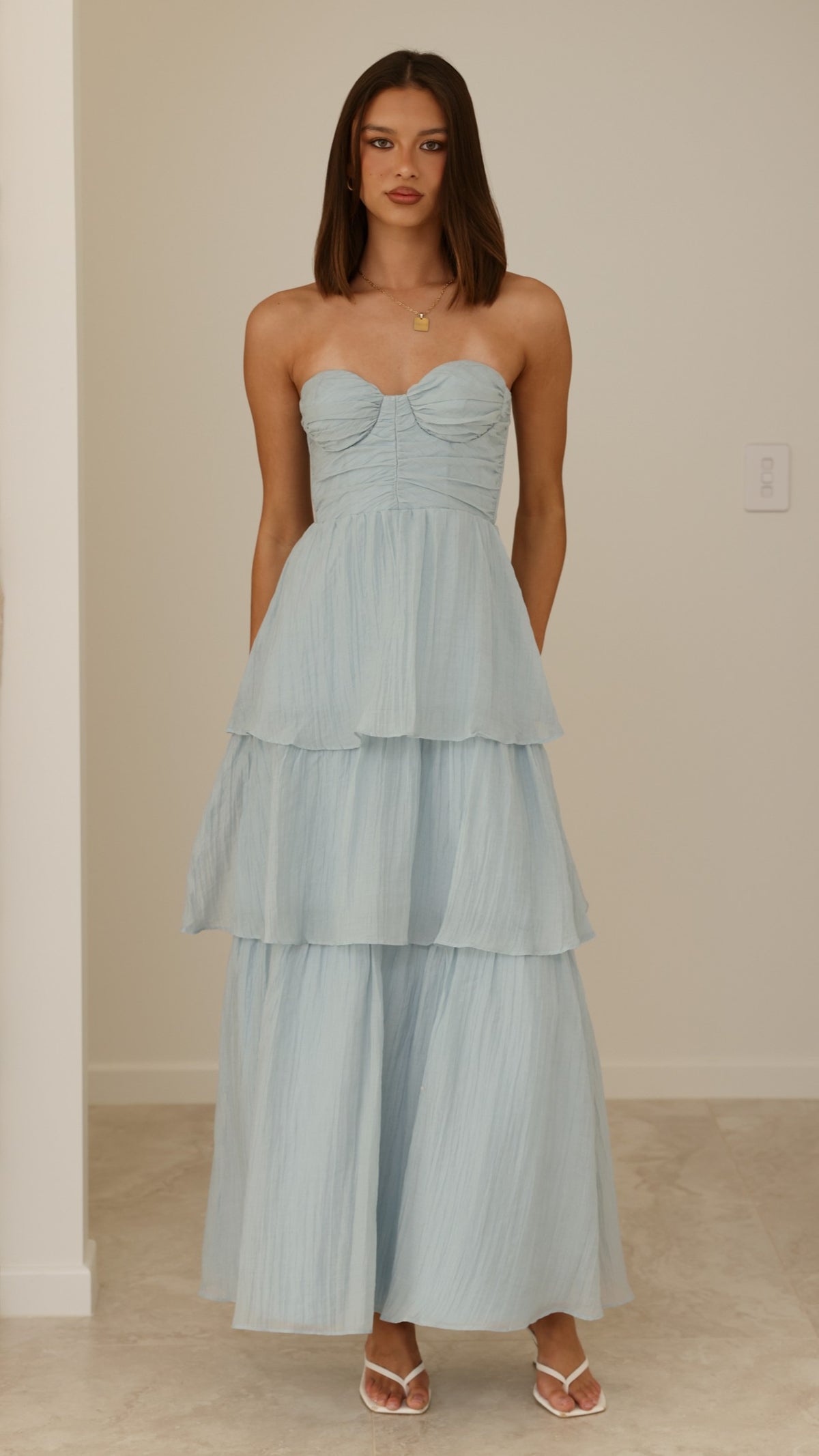Florence Strapless Maxi Dress - Blue - Billy J