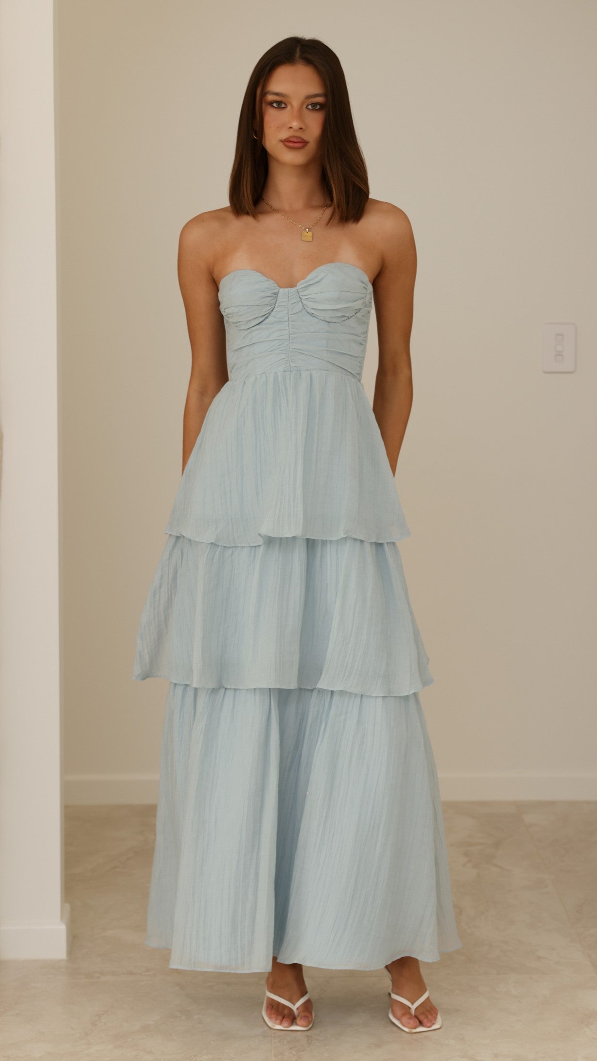 Florence Strapless Maxi Dress - Blue - Billy J