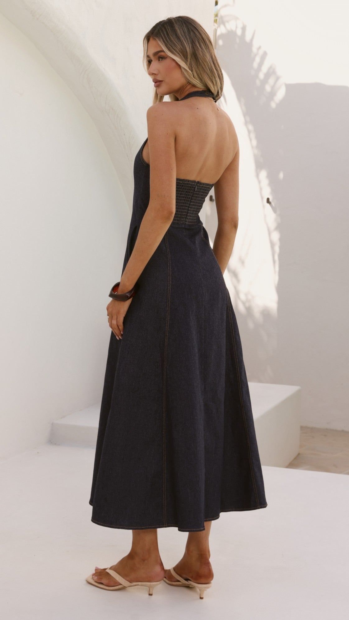 Alliana Maxi Dress - Dark Denim - Billy J