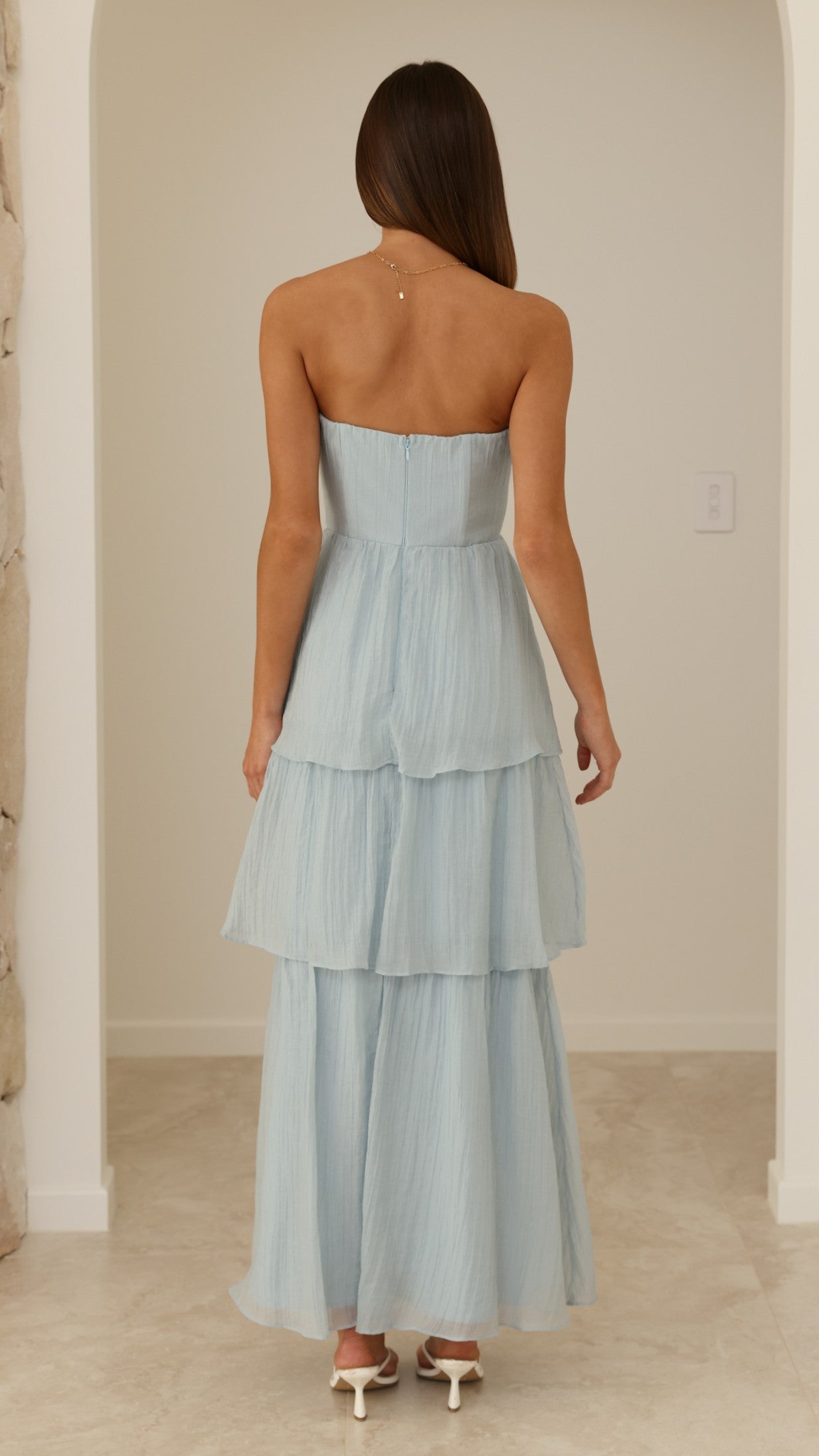 Florence Strapless Maxi Dress - Blue - Billy J