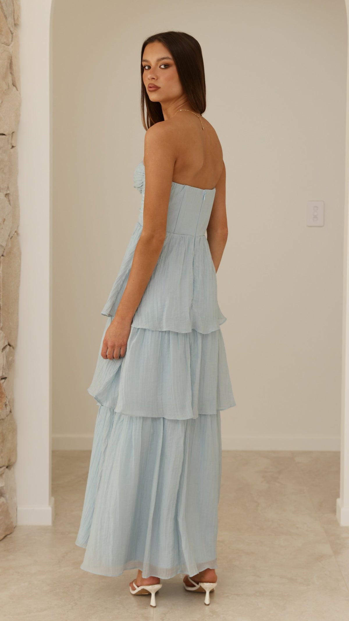 Florence Strapless Maxi Dress - Blue - Billy J