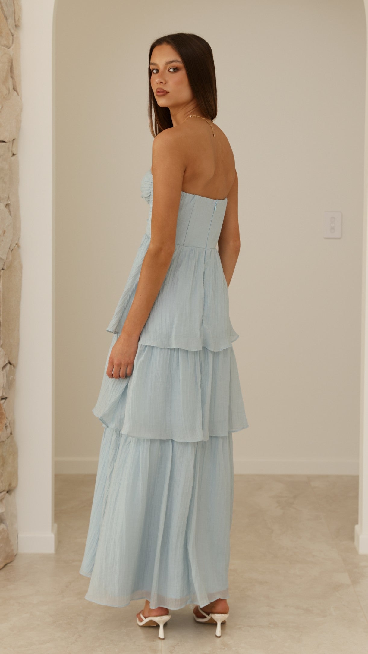 Florence Strapless Maxi Dress - Blue - Billy J