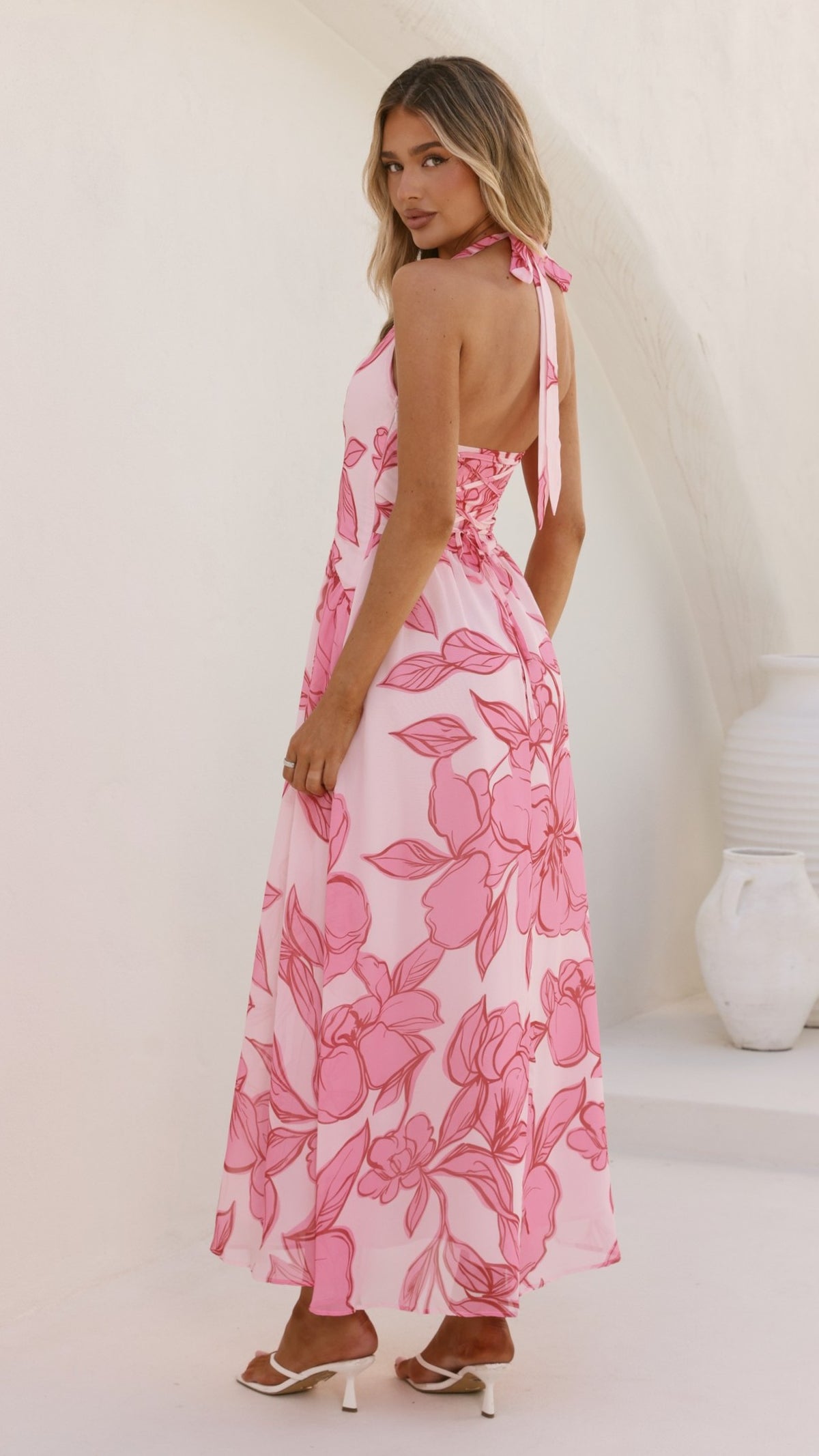 Blase Maxi Dress - Pink Floral - Billy J