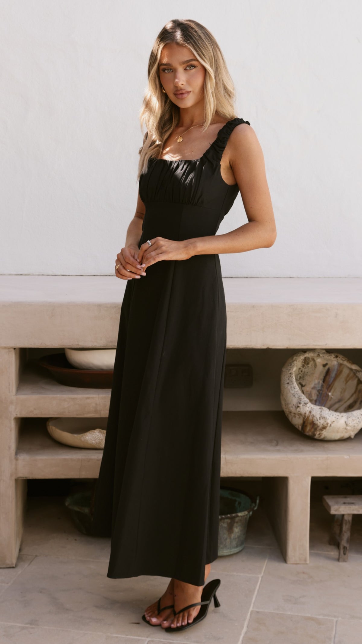 Adley Maxi Dress - Black - Billy J