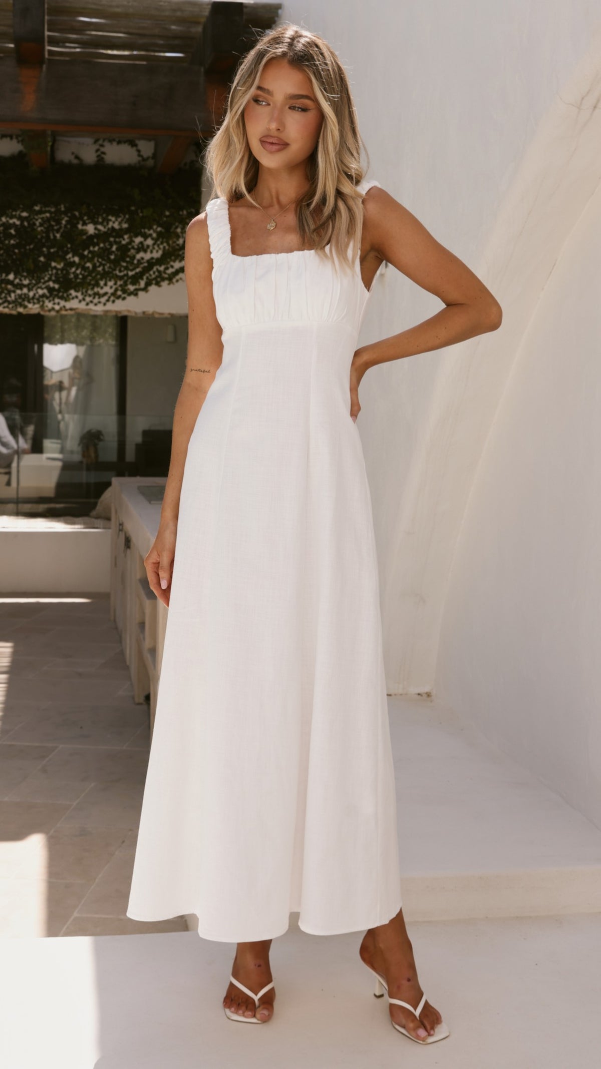Adley Maxi Dress - White - Billy J