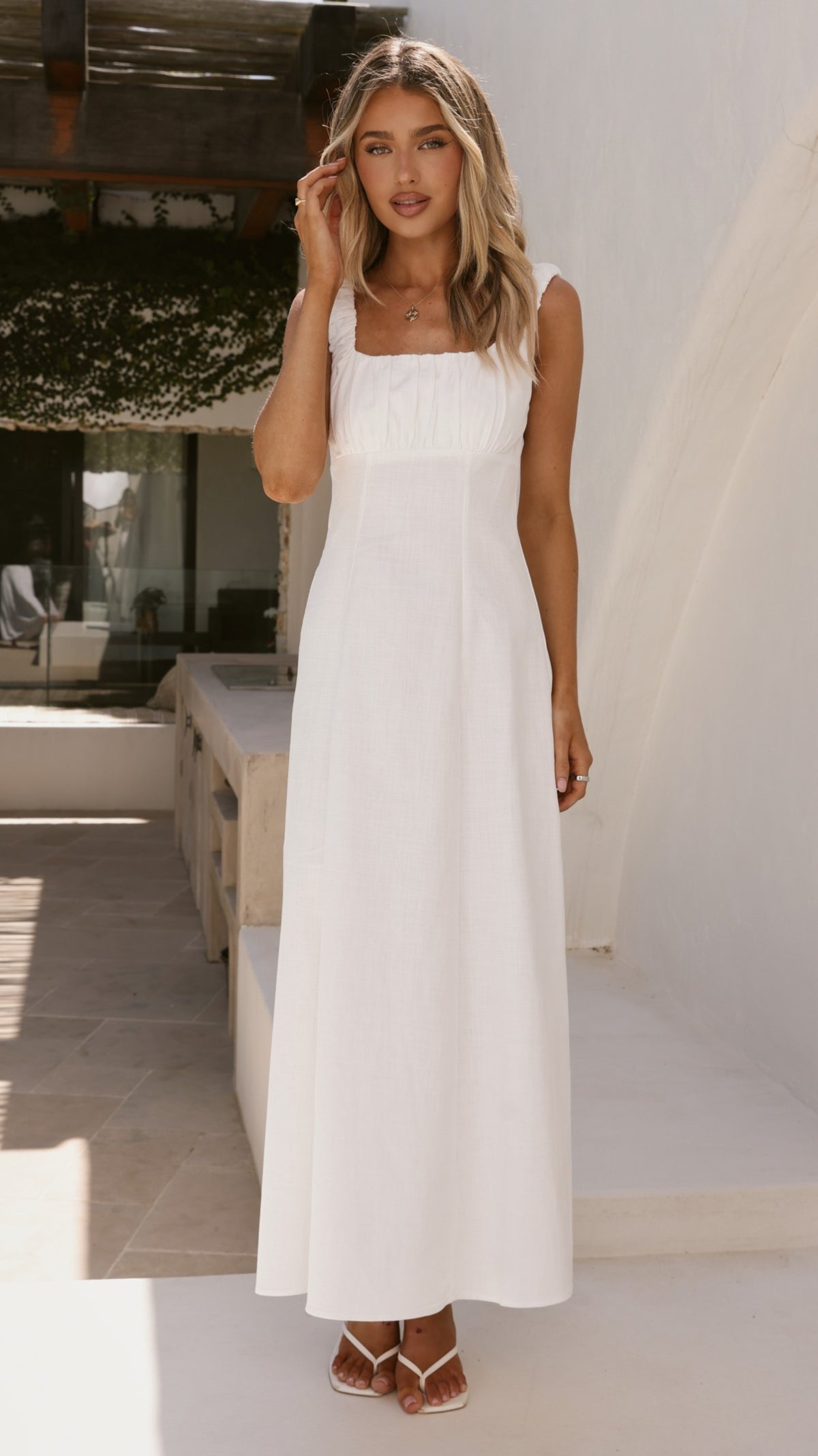 Adley Maxi Dress - White - Billy J