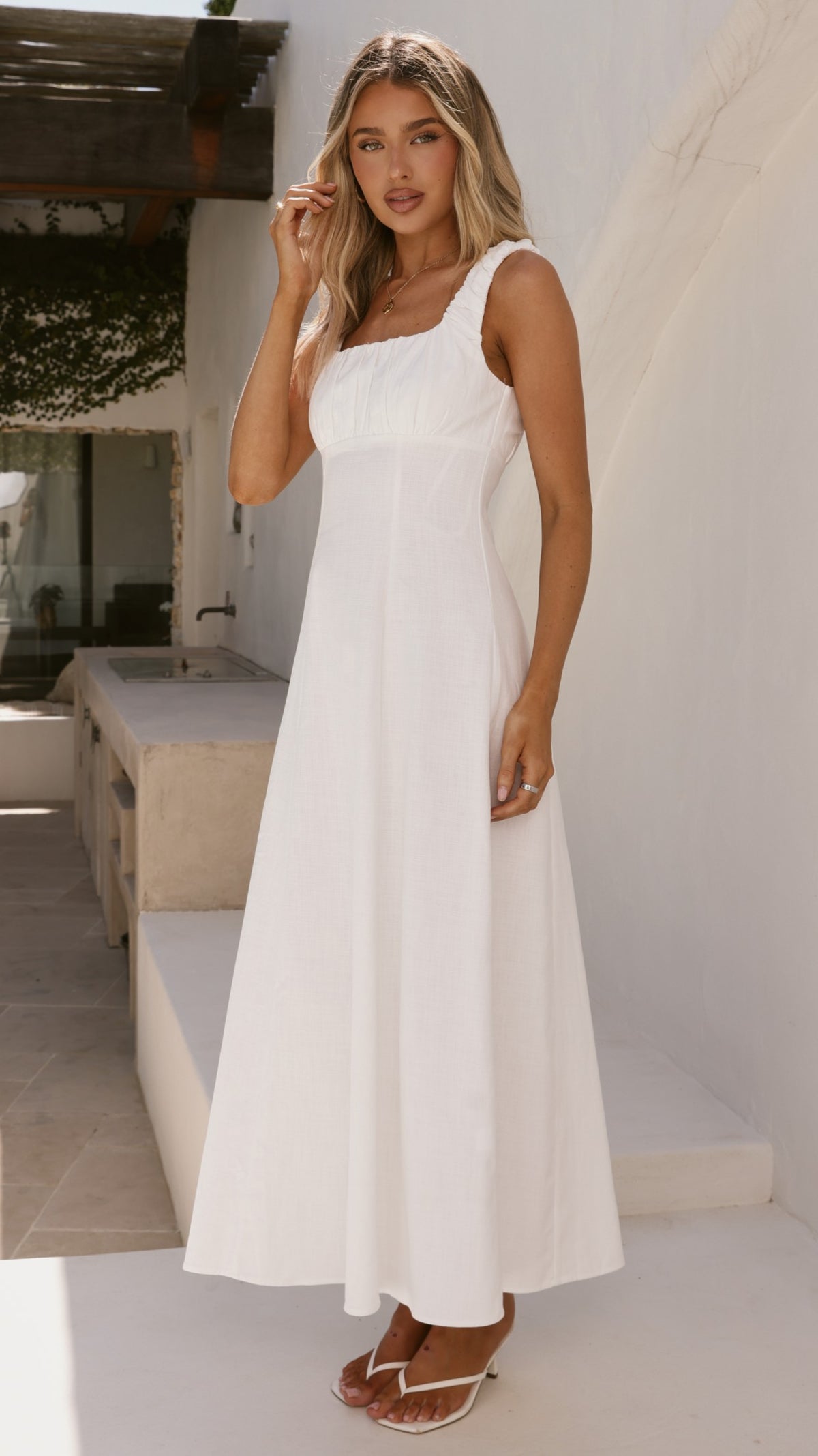 Adley Maxi Dress - White - Billy J