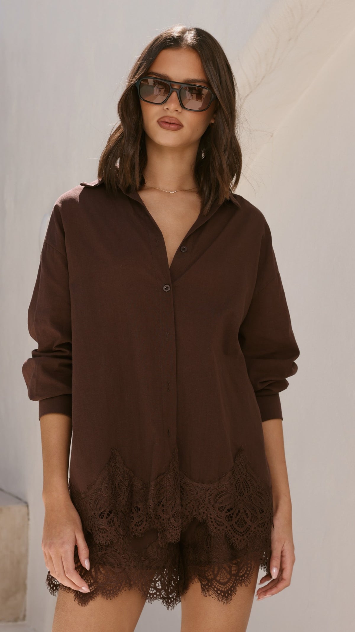 Aria Top and Shorts Set - Chocolate - Billy J