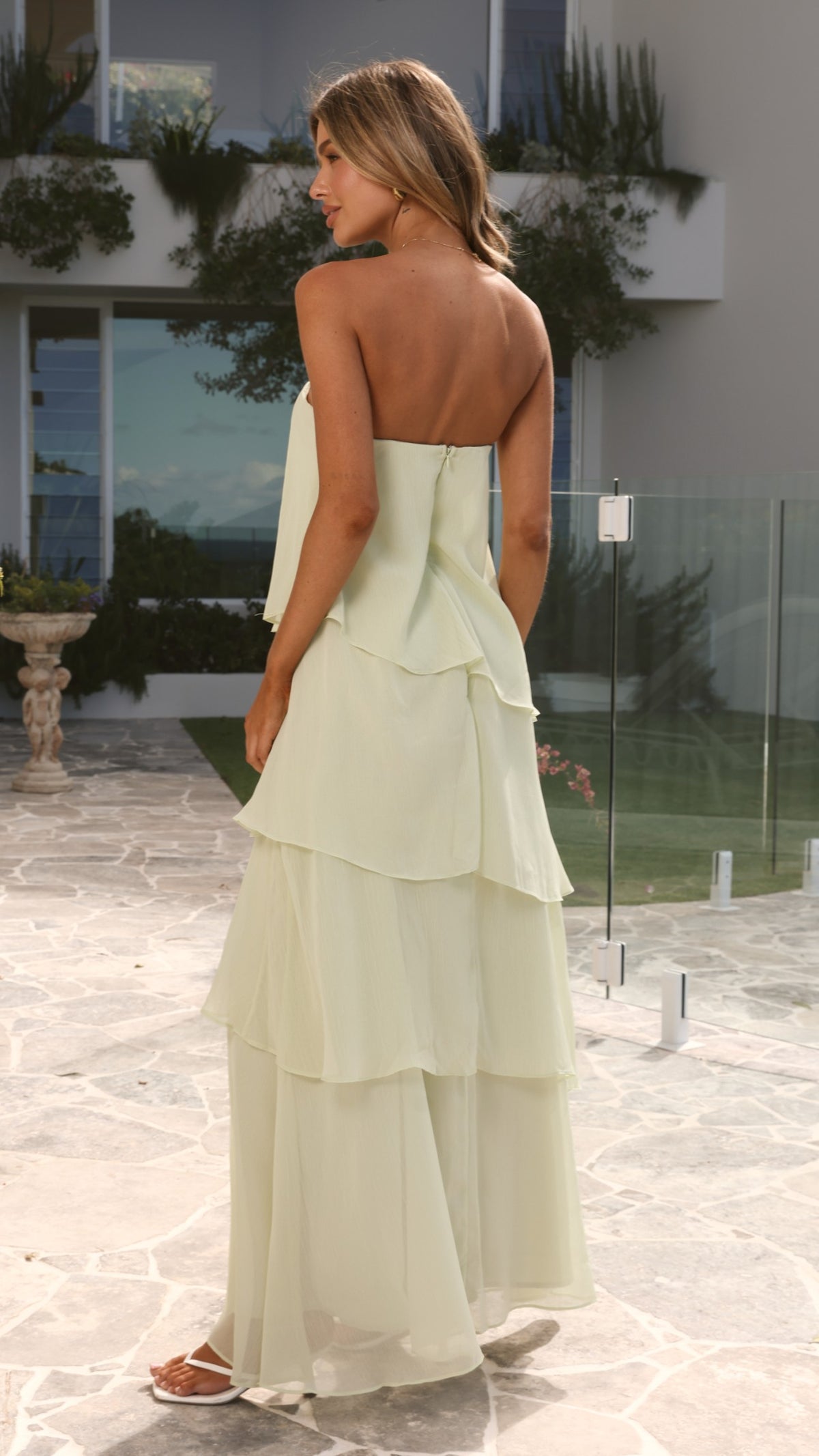 Daisie Strapless Maxi Dress - Sage - Billy J