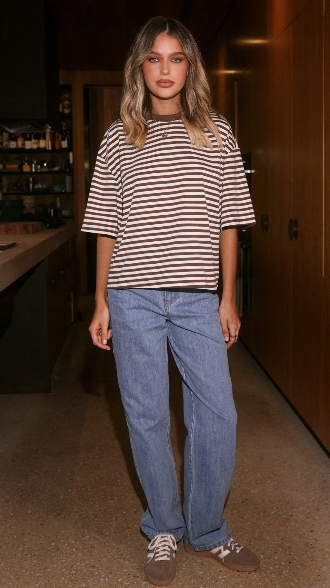 Paige Tee - Chocolate Stripe - Billy J