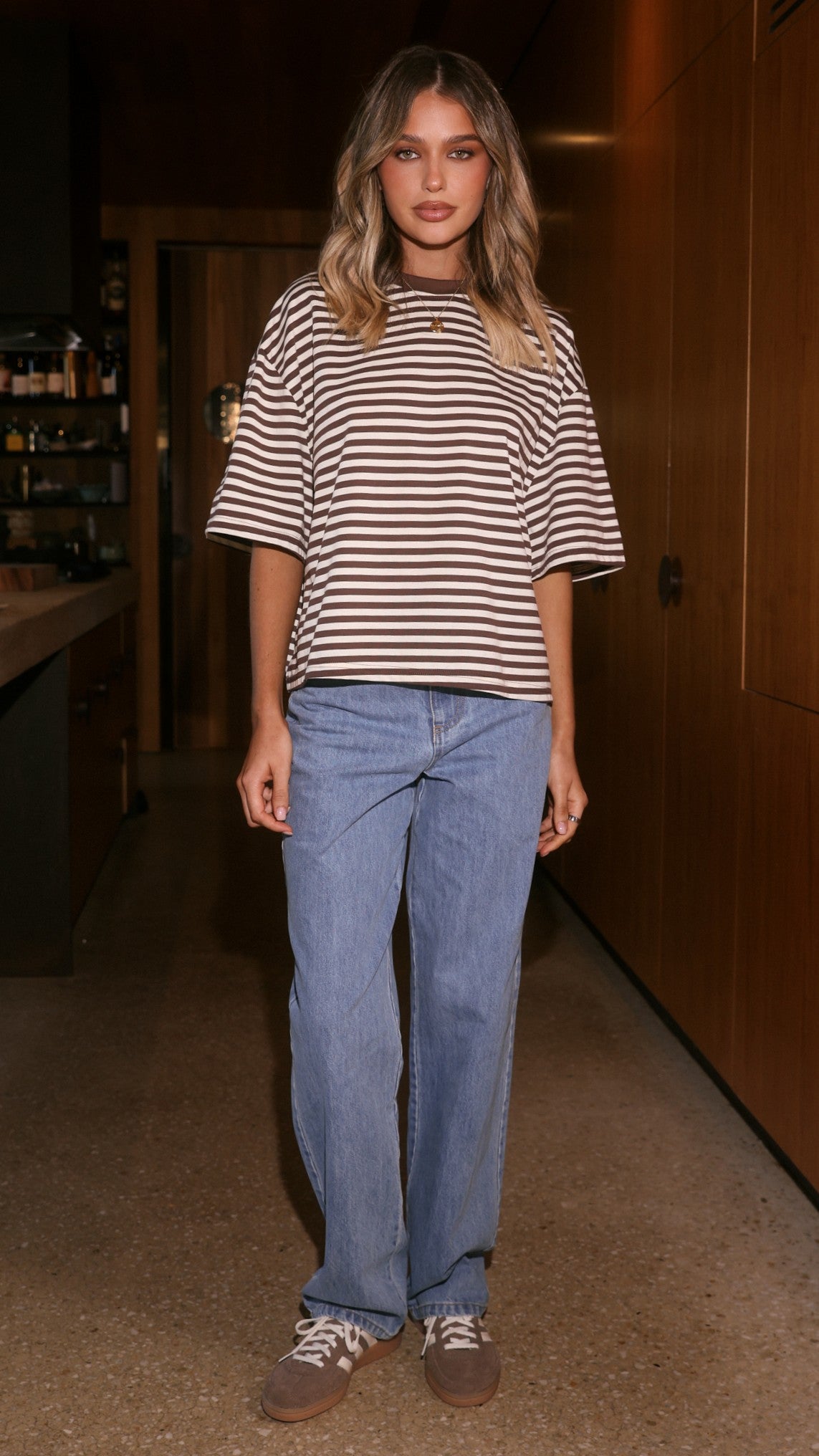 Paige Tee - Chocolate Stripe - Billy J