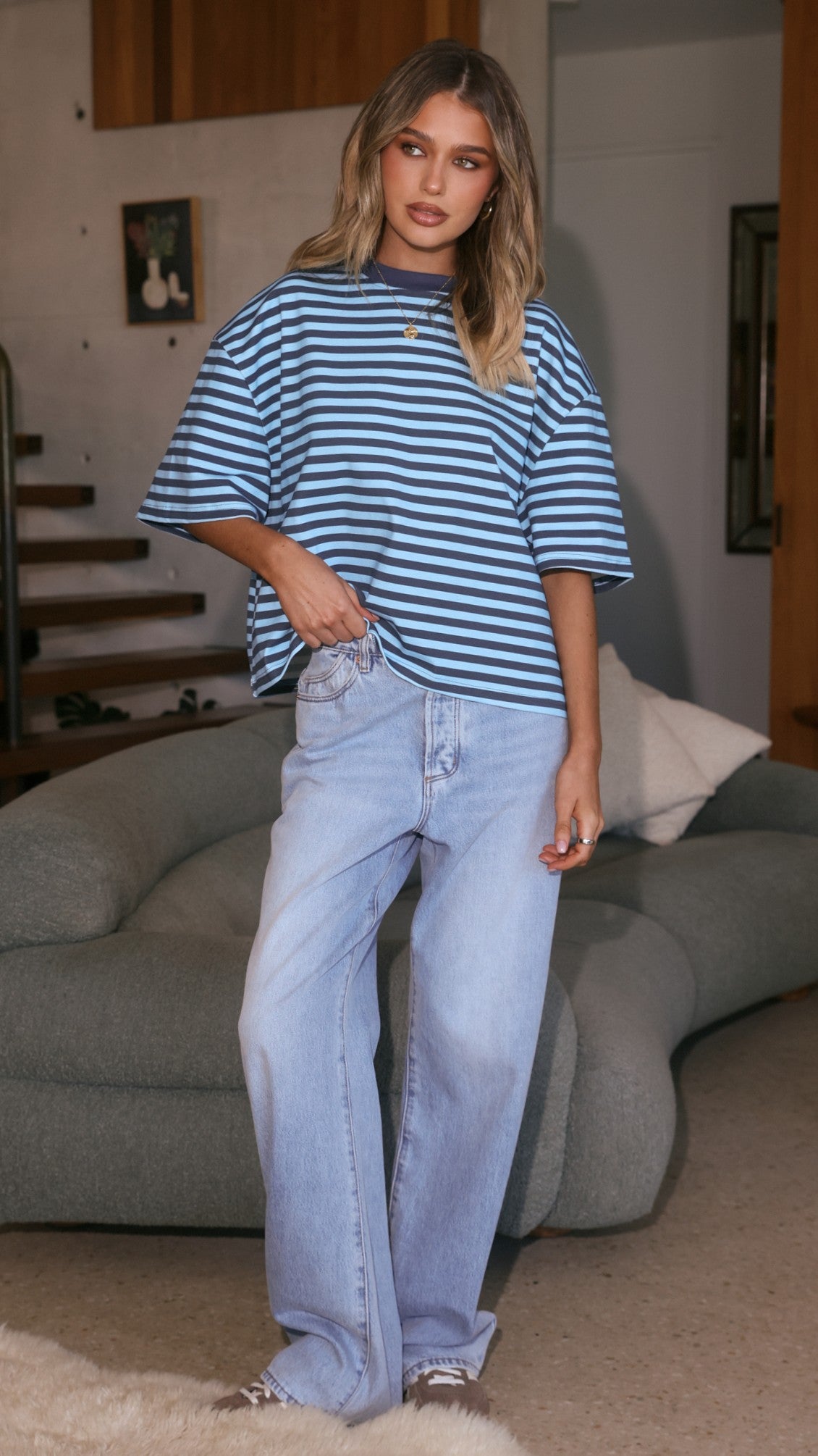 Paige Tee - Blue Stripe - Billy J