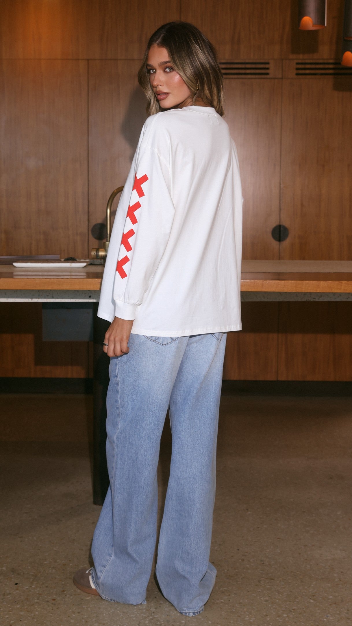 Darlin Long Sleeve T-Shirt - White - Billy J