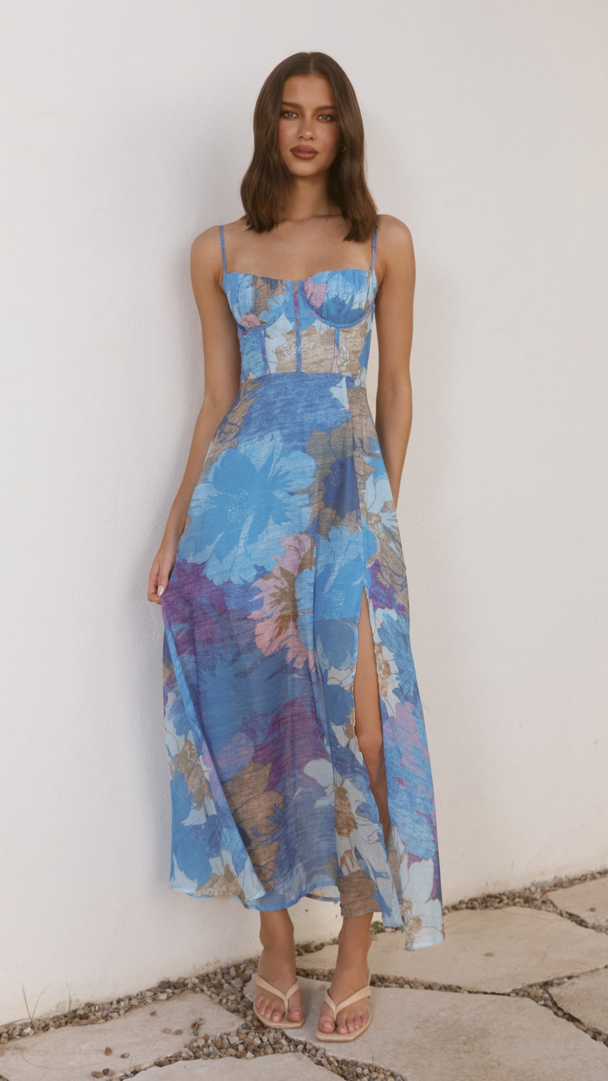 Rahima Maxi Dress - Blue Floral