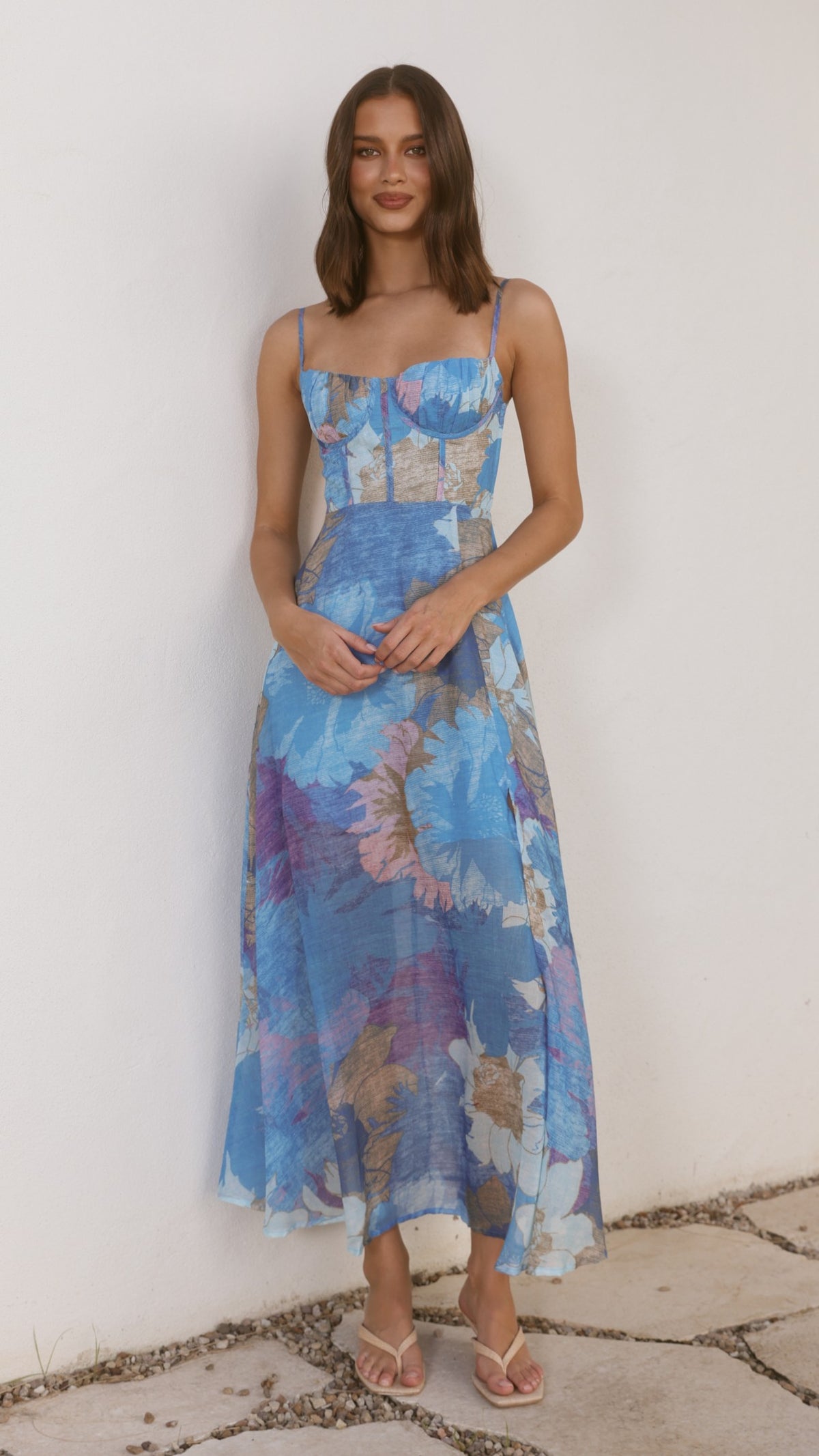 Rahima Maxi Dress - Blue Floral - Billy J