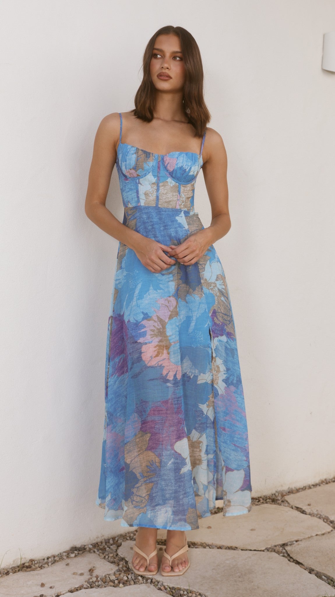 Rahima Maxi Dress - Blue Floral - Billy J