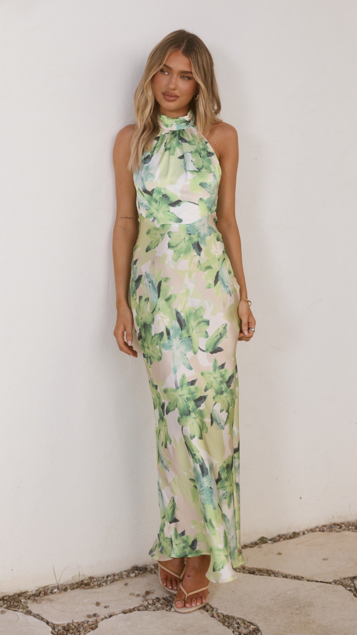 Oralia Maxi Dress - Green Floral - Billy J