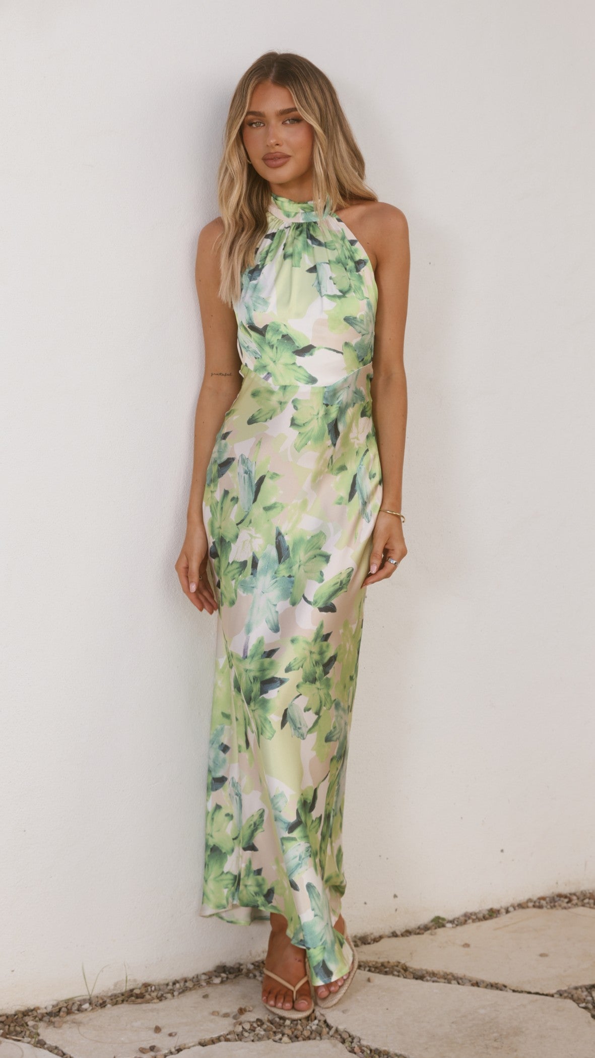 Oralia Maxi Dress - Green Floral - Billy J