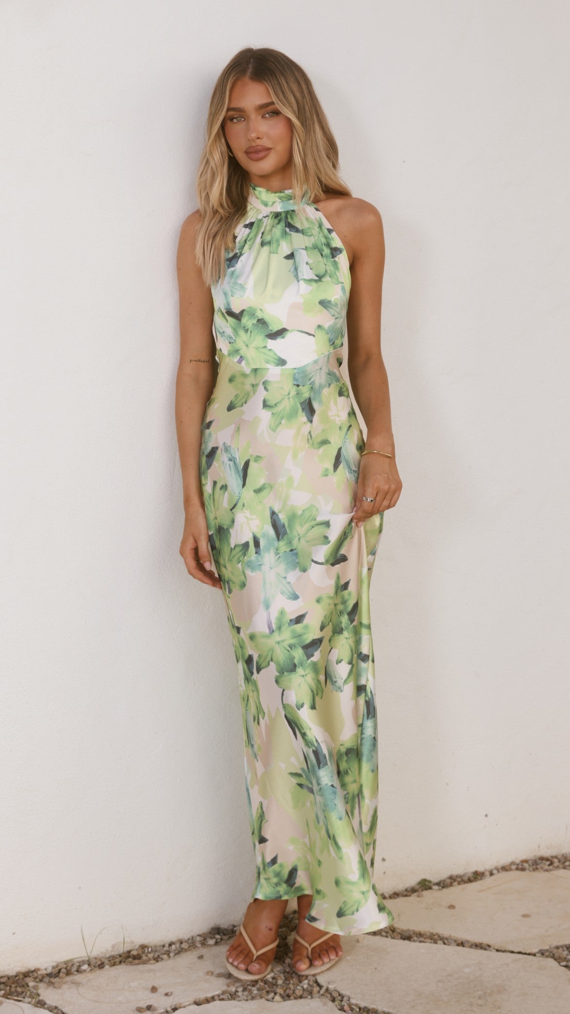 Oralia Maxi Dress - Green Floral - Billy J