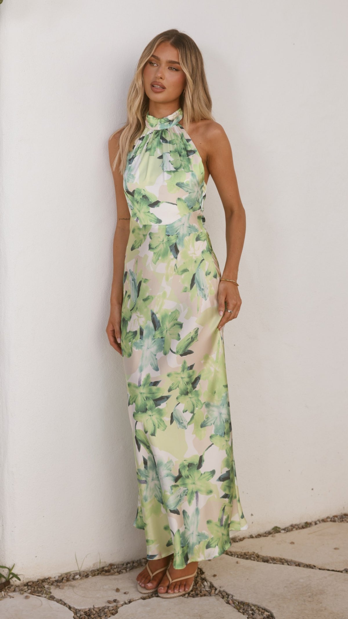 Oralia Maxi Dress - Green Floral - Billy J