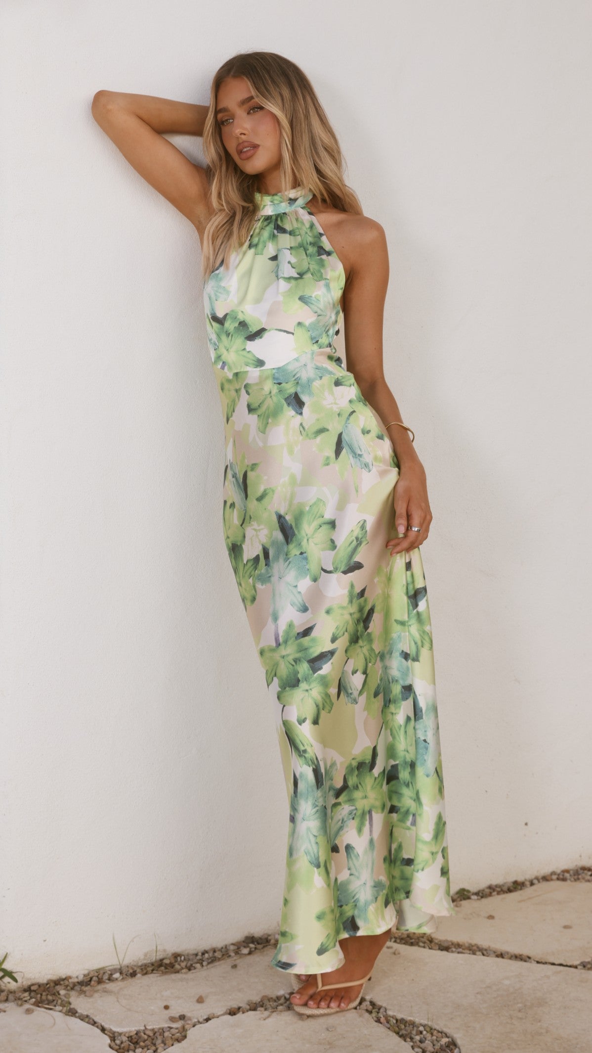 Oralia Maxi Dress - Green Floral