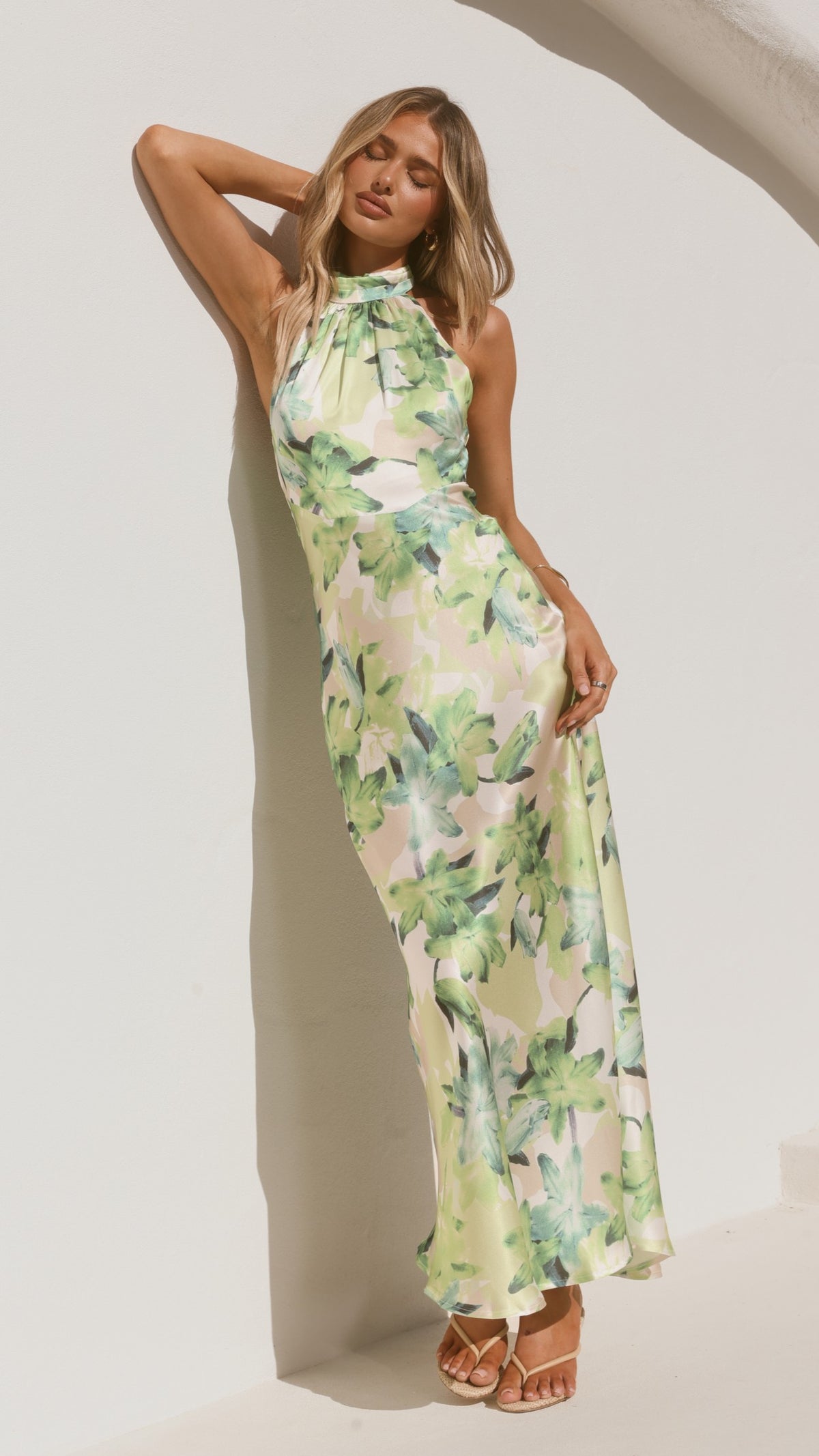 Oralia Maxi Dress - Green Floral