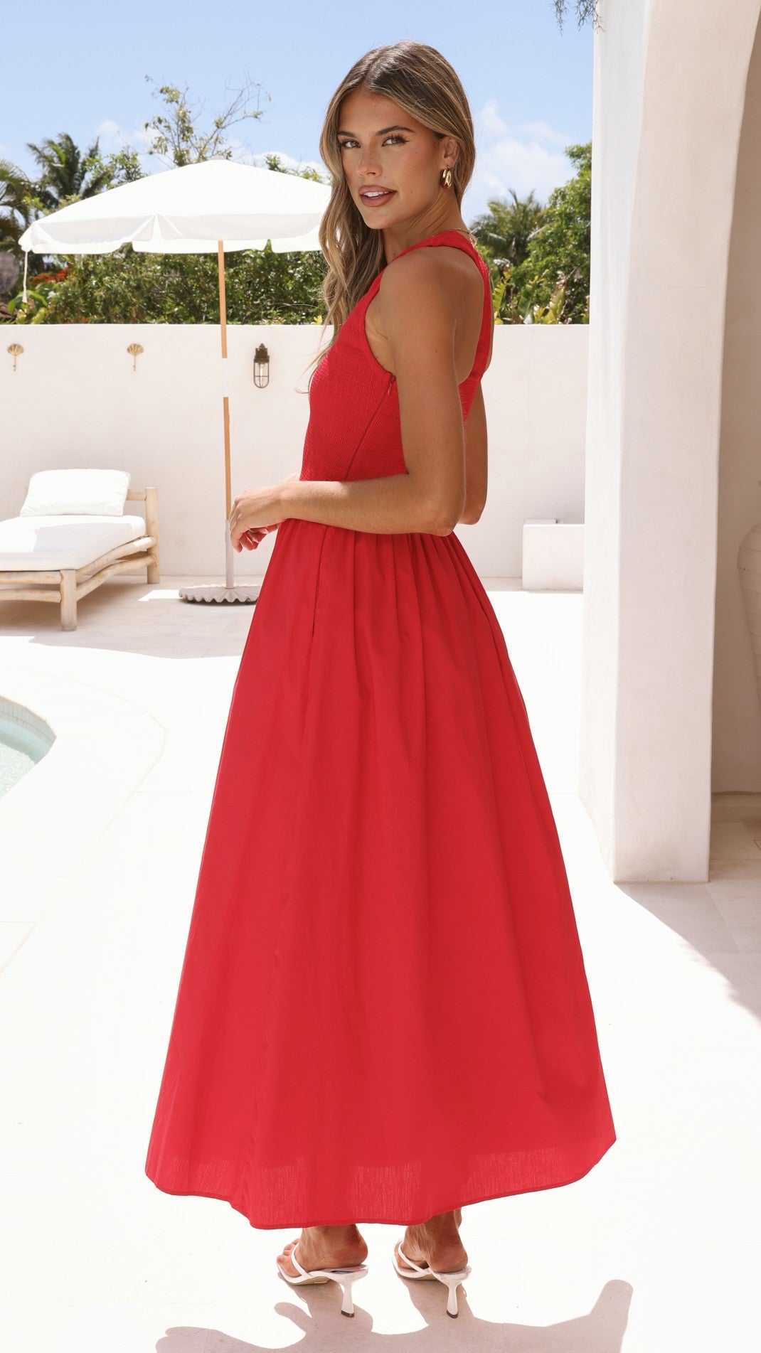 Maia Maxi Dress - Red - Billy J