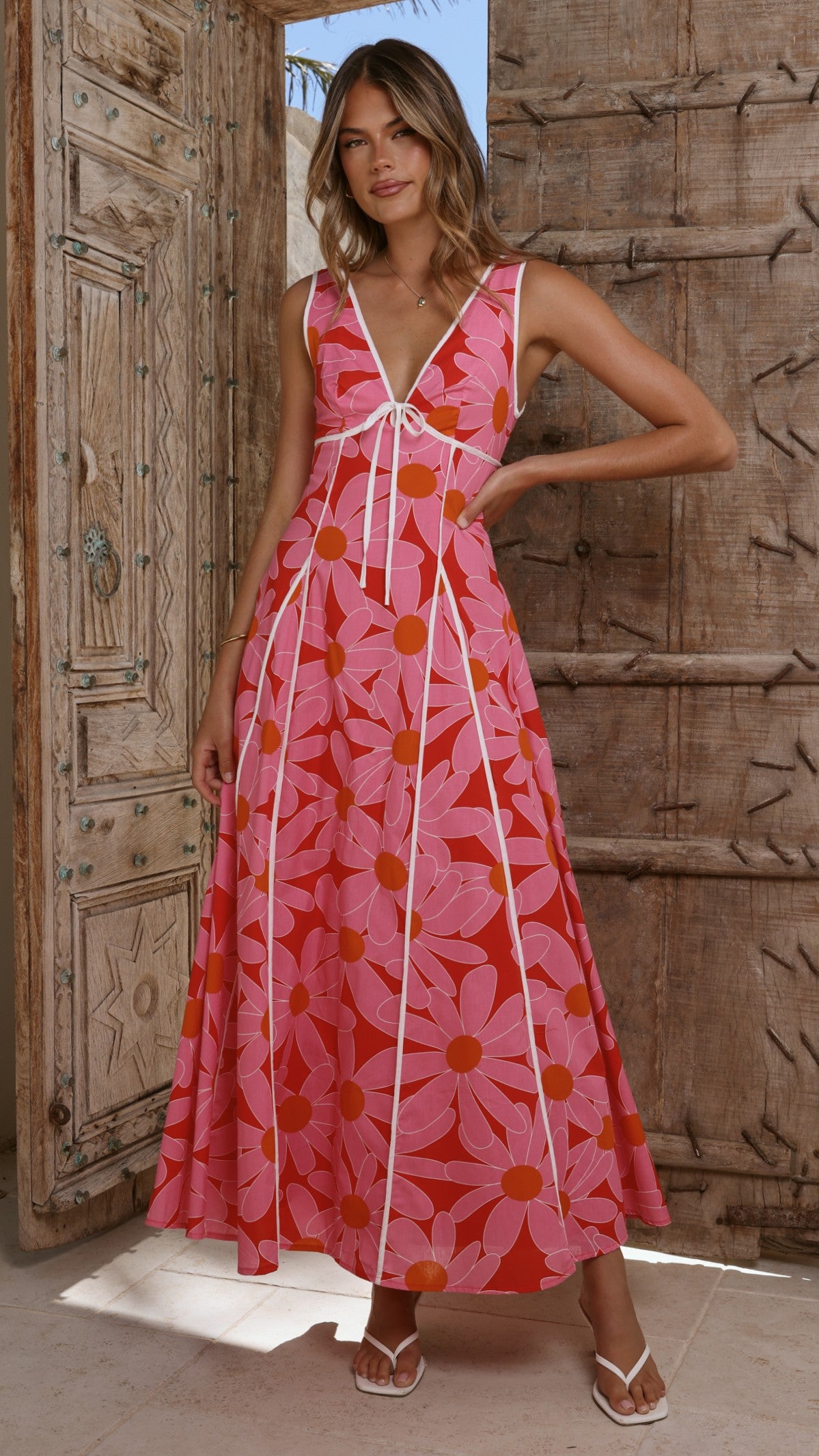 Tisha Maxi Dress - Pink/Red Floral - Buy women's Dresses - Billy J