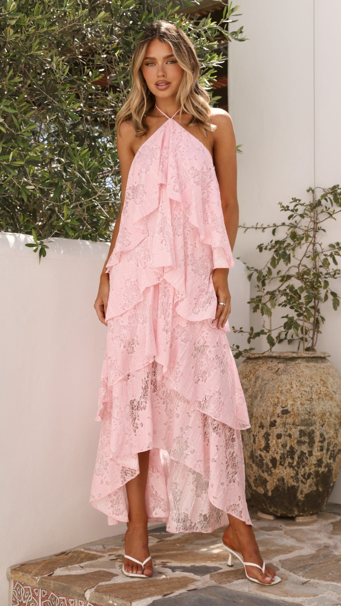 Sora Maxi Dress - Pink Lace - Billy J