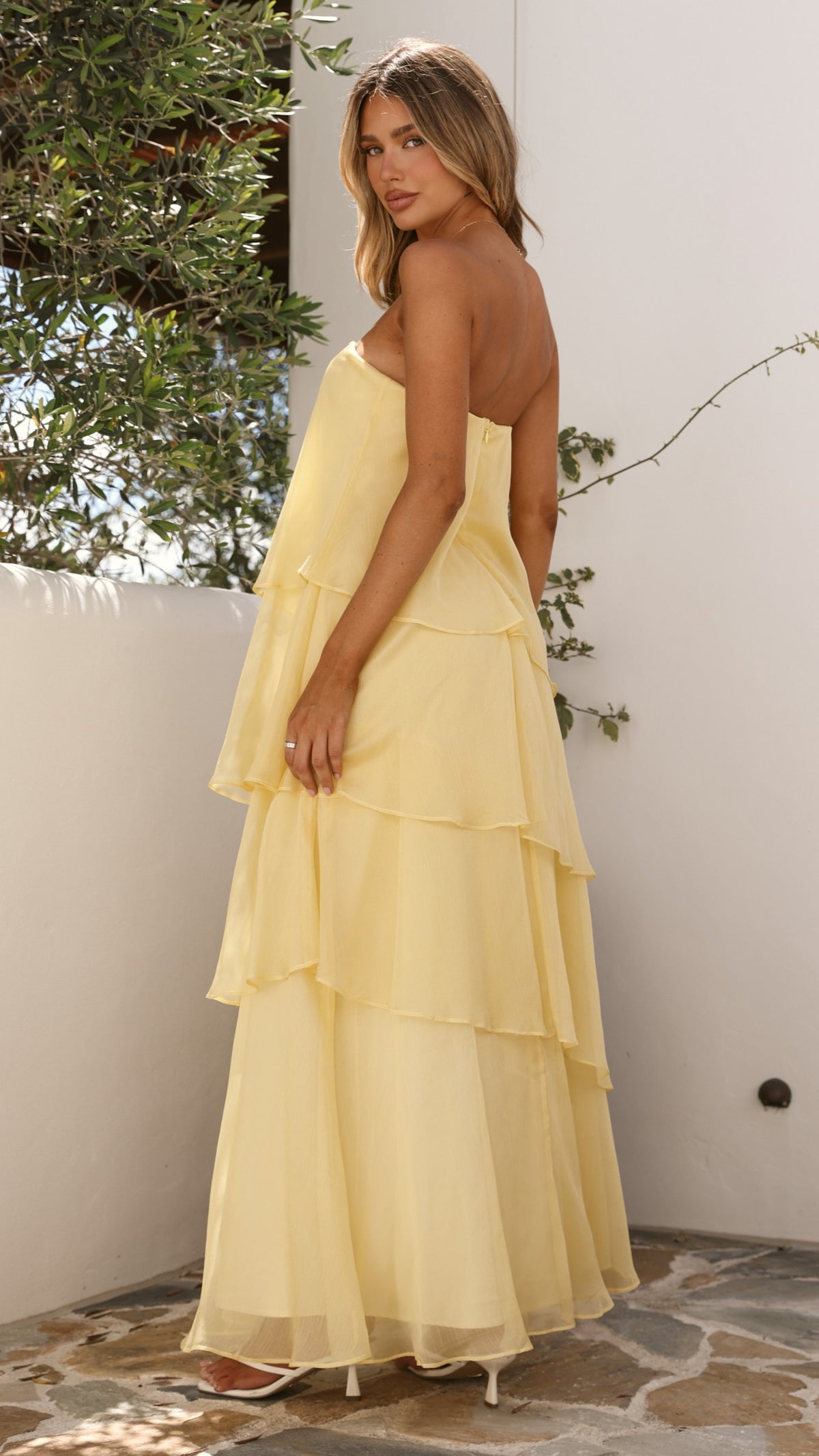 Daisie Strapless Maxi Dress - Yellow - Billy J