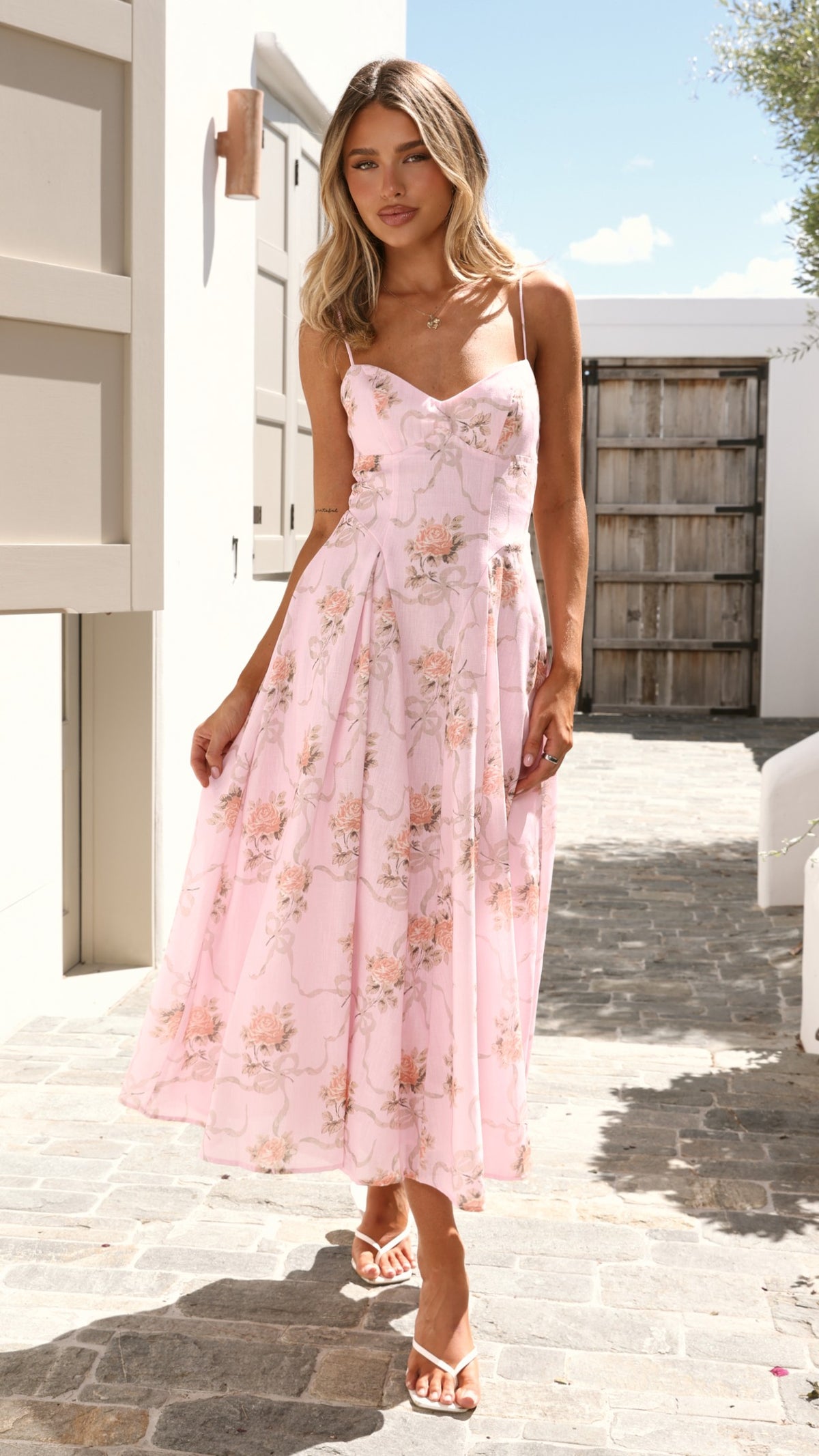 Sanessa Midi Dress - Pink Floral - Billy J