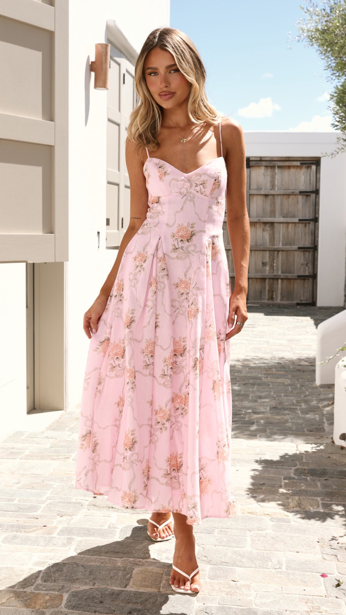 Sanessa Midi Dress - Pink Floral - Billy J
