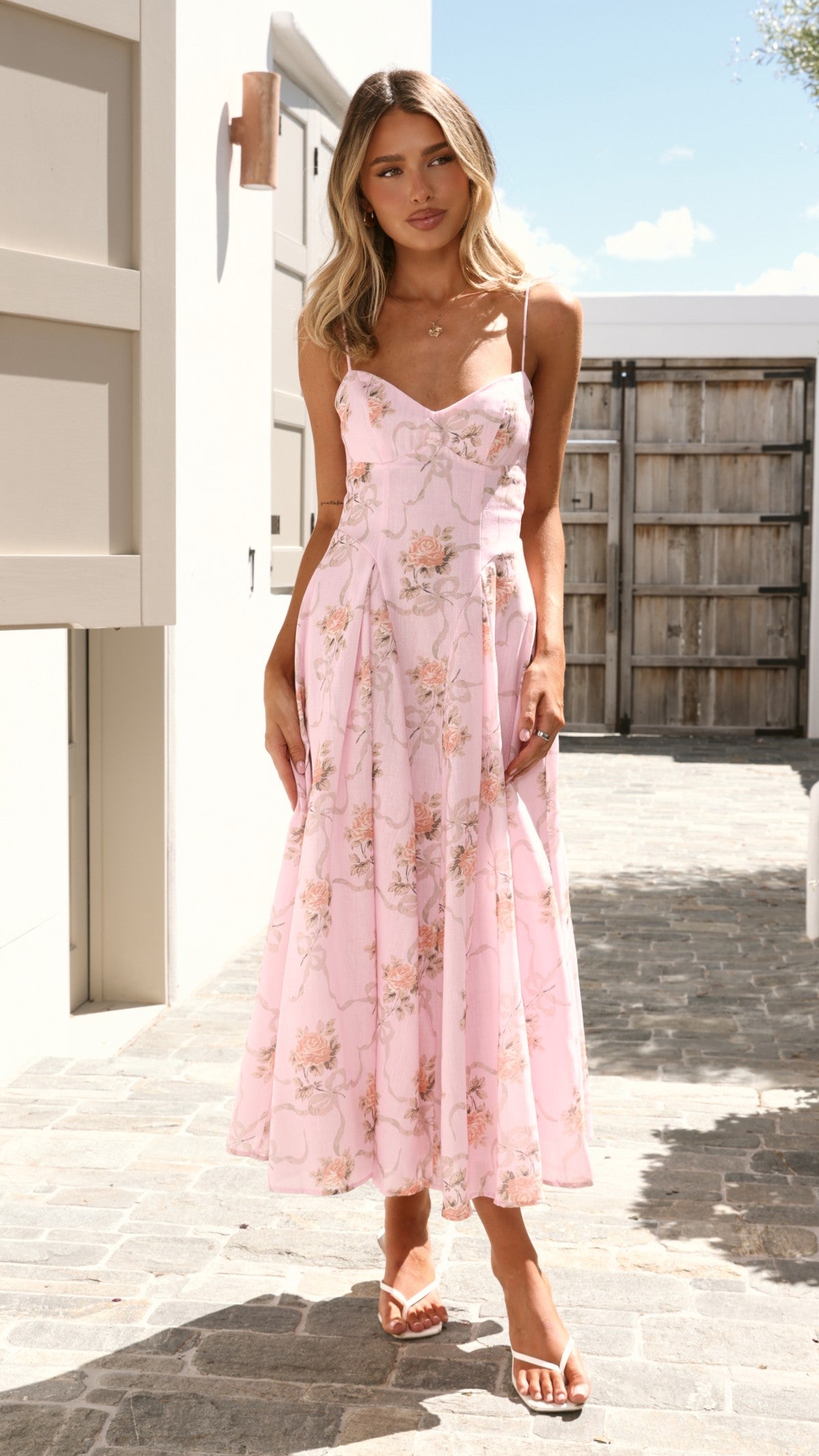 Sanessa Midi Dress - Pink Floral - Billy J