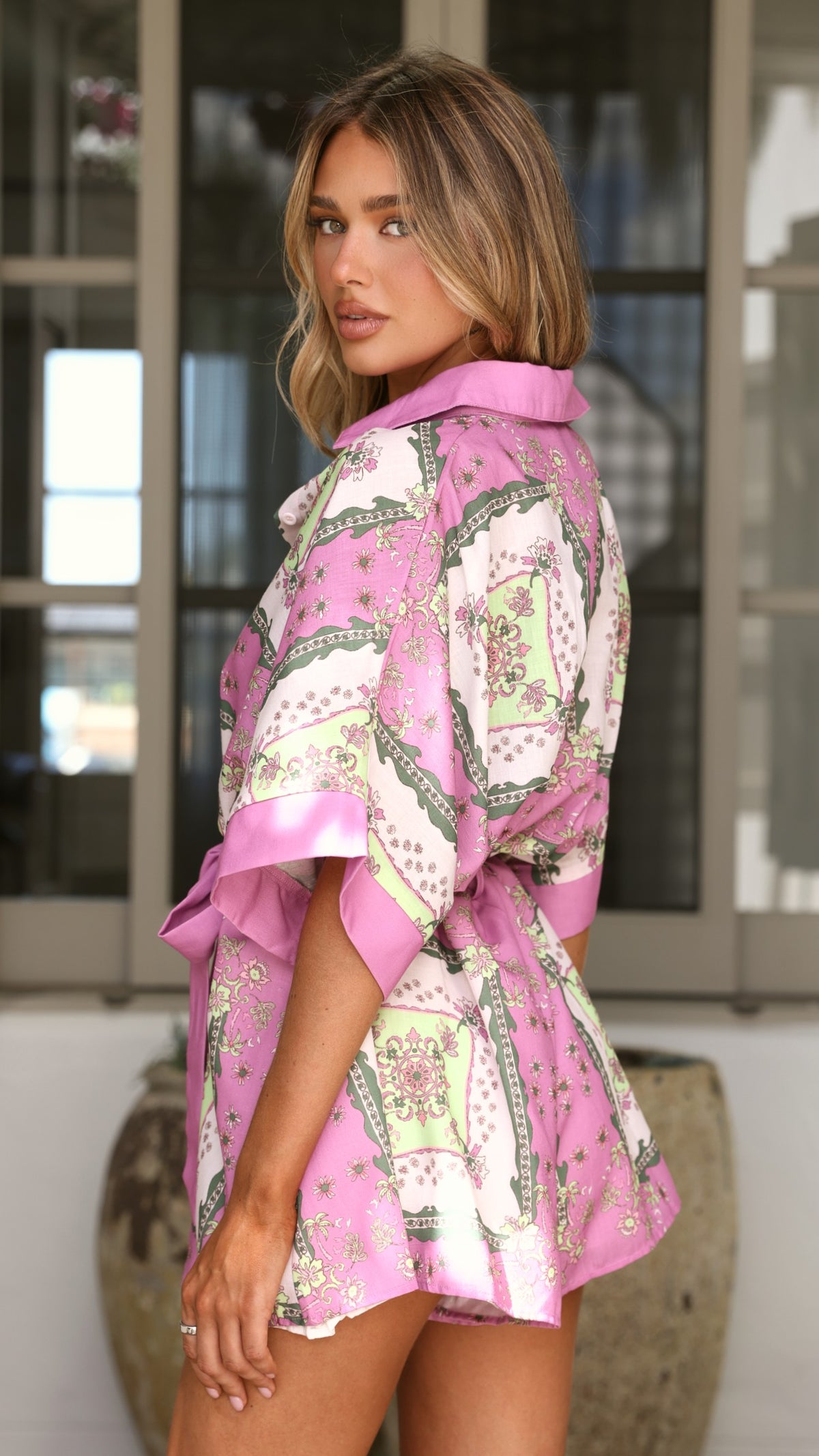 Carmen Playsuit - Pink Print - Billy J