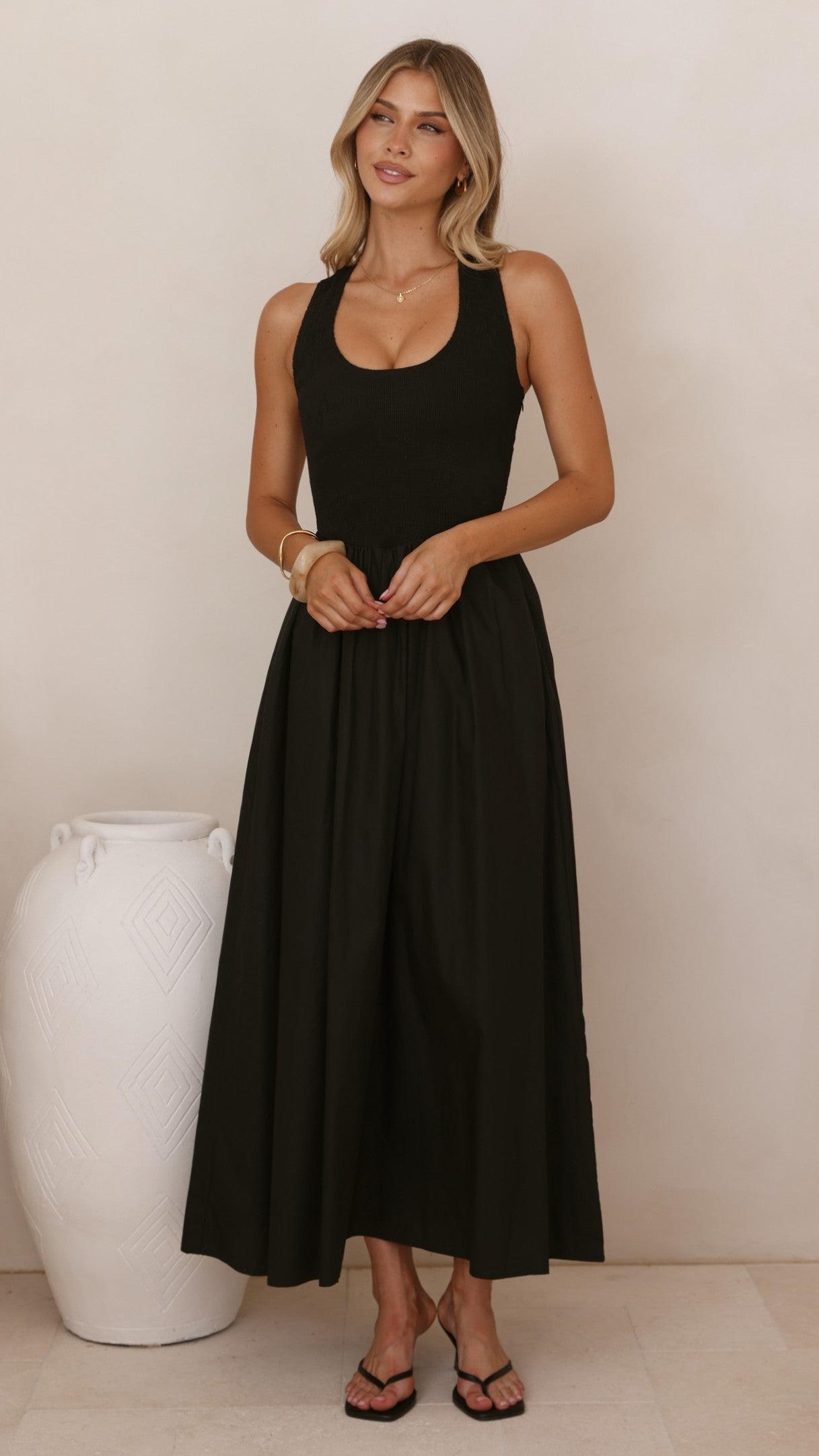 Maia Maxi Dress - Black - Billy J