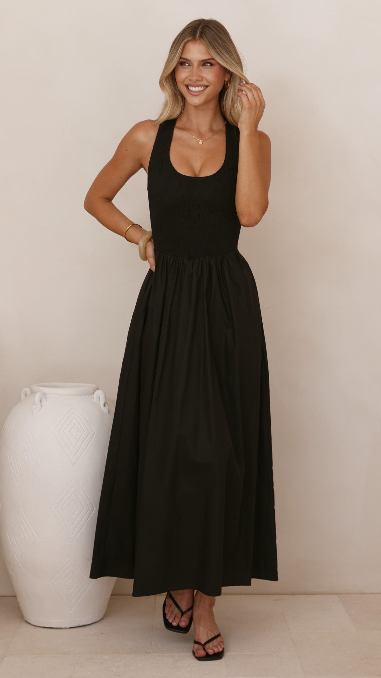 Maia Maxi Dress - Black - Billy J